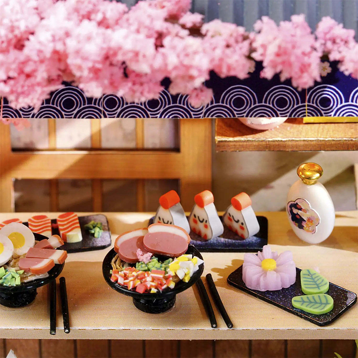 Colección Rincón de la felicidad, Casa del fideo Sakura. Maqueta 3D realista con gran detalle, cubierta antipolvo y luces led.