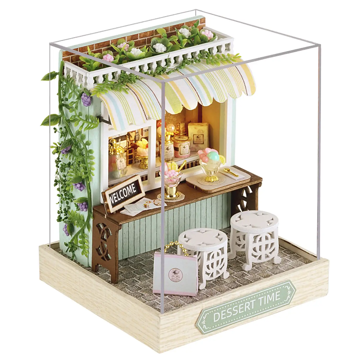 Colección Rincón de la felicidad, Tiempo de Postre. Maqueta 3D realista con gran detalle, cubierta antipolvo y luces led.