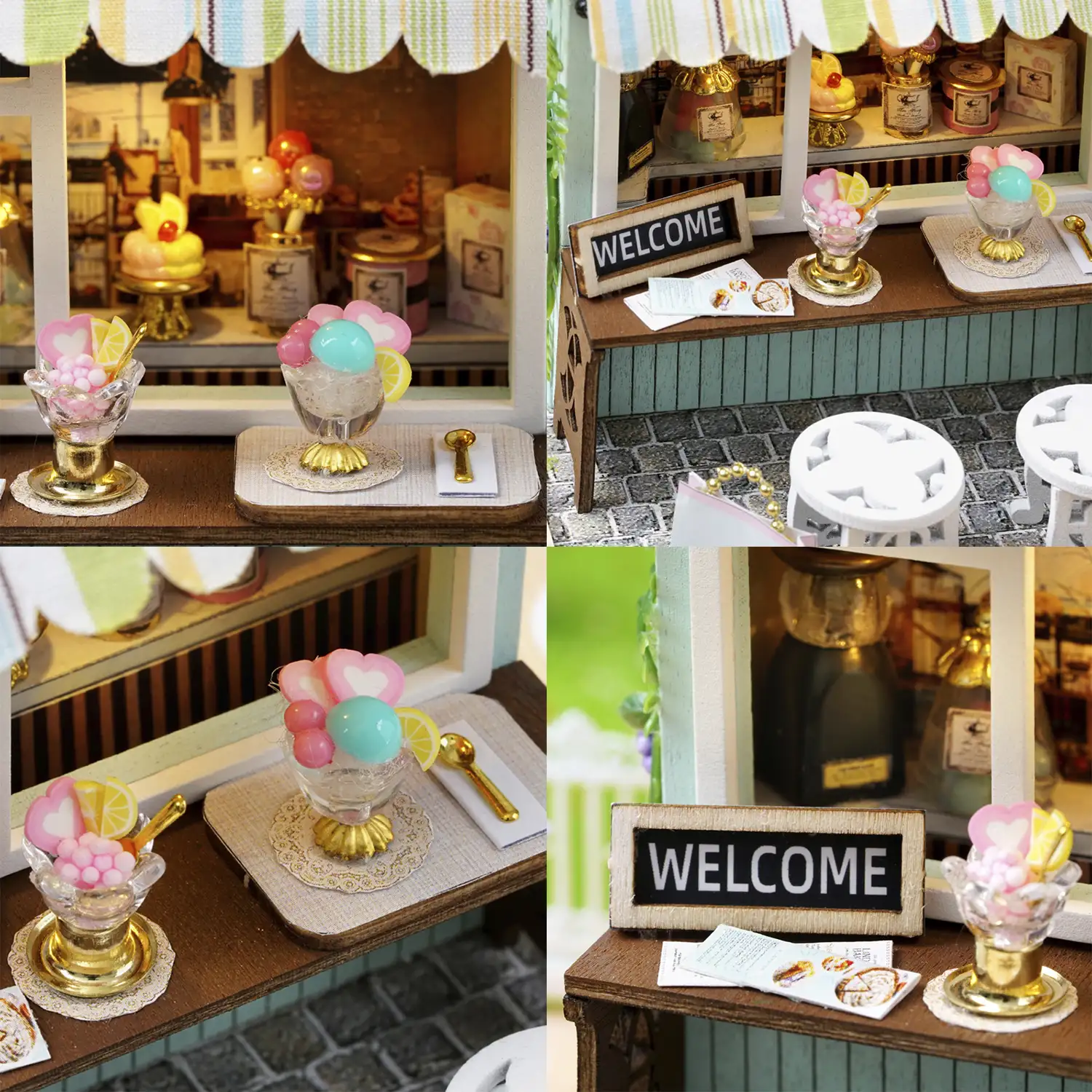 Colección Rincón de la felicidad, Tiempo de Postre. Maqueta 3D realista con gran detalle, cubierta antipolvo y luces led.