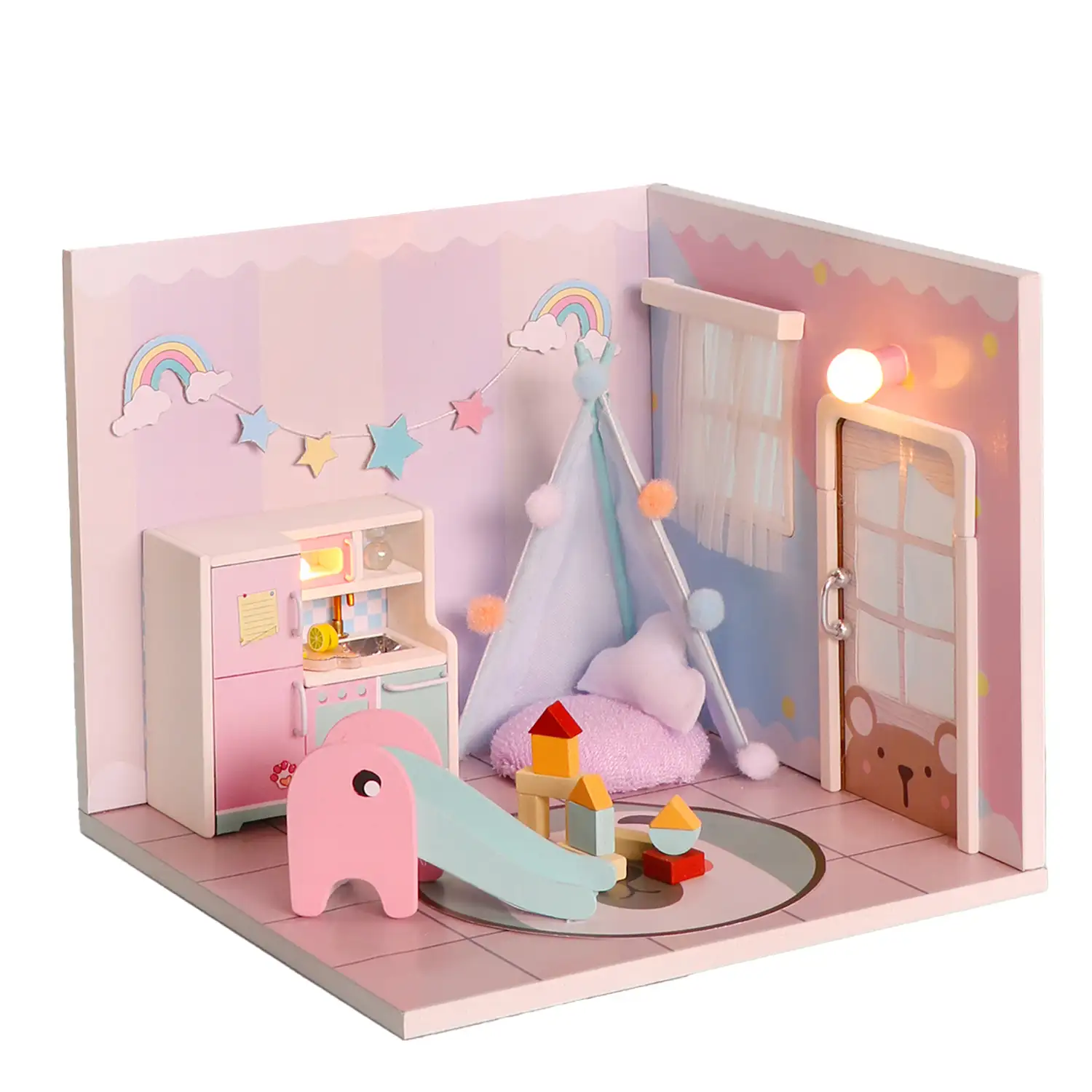 Sala de juegos. Maqueta 3D realista con gran detalle y luces led. Parte de la maqueta 