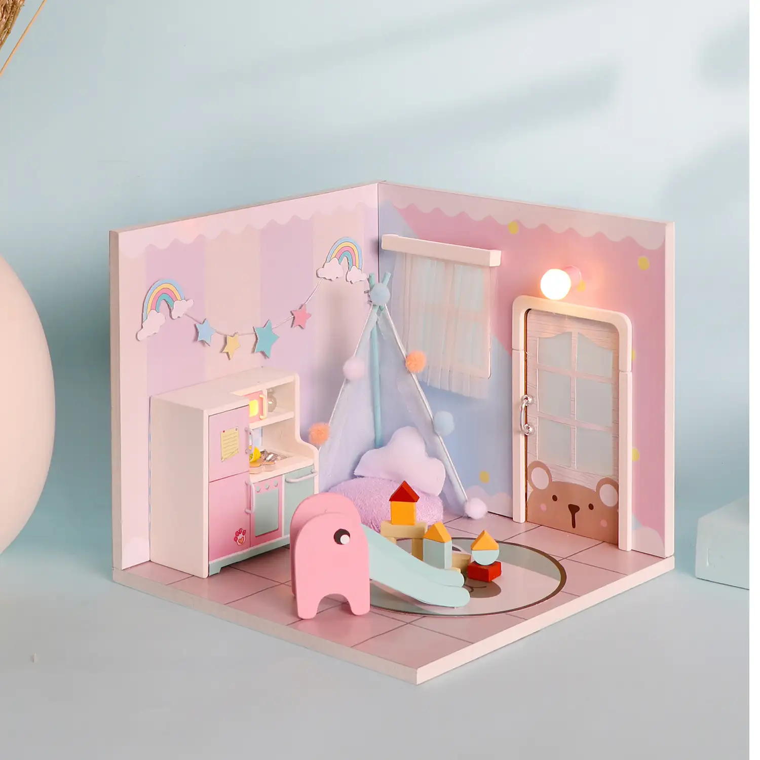 Sala de juegos. Maqueta 3D realista con gran detalle y luces led. Parte de la maqueta 
