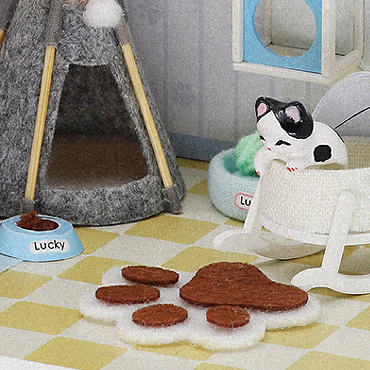 Sala de mascotas. Maqueta 3D realista con gran detalle y luces led. Parte de la maqueta 