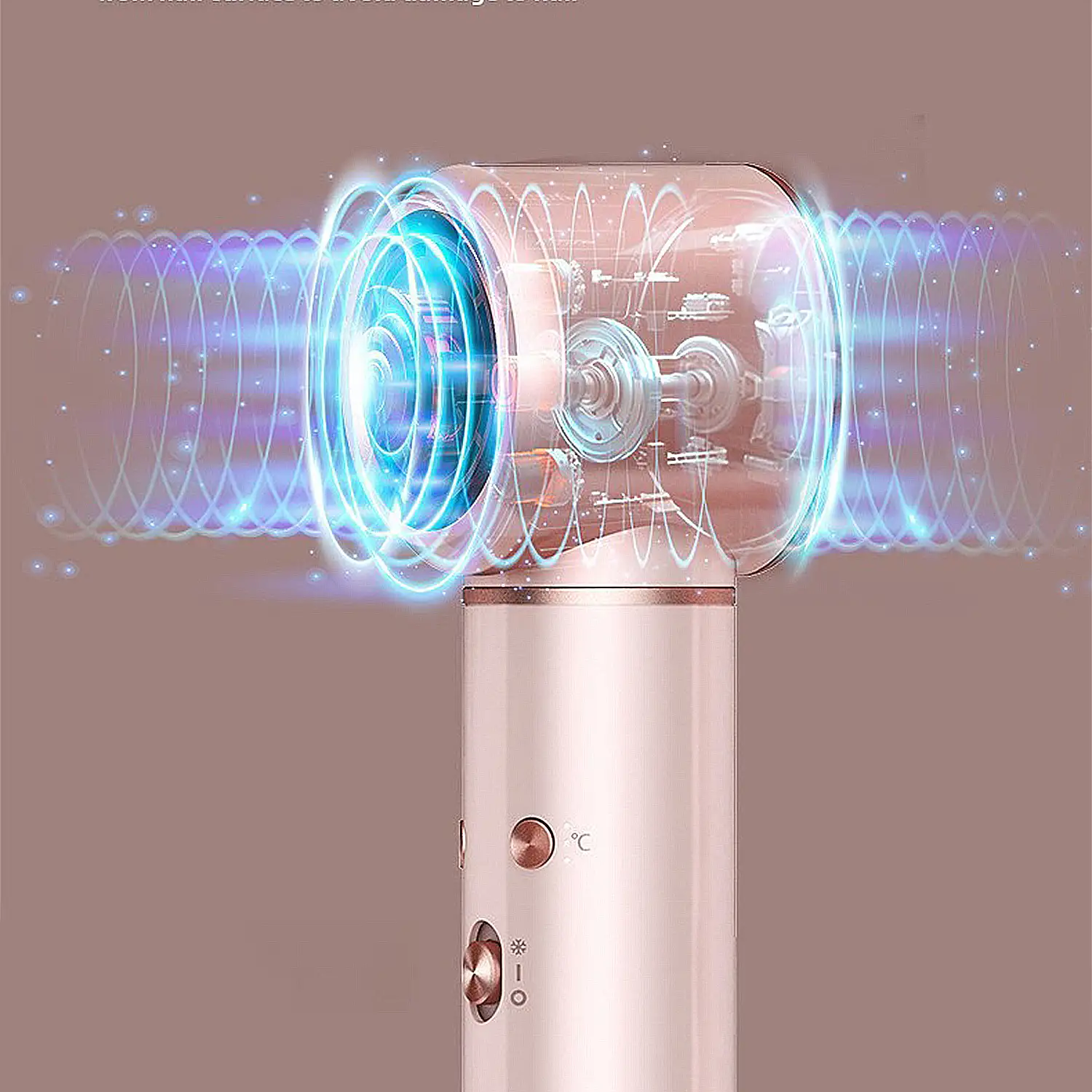 Estación profesional de belleza capilar iónica 5 en 1: secador, rizador, alisador. Gran potencia de 1300W, 3 temperaturas y 3 velocidades.