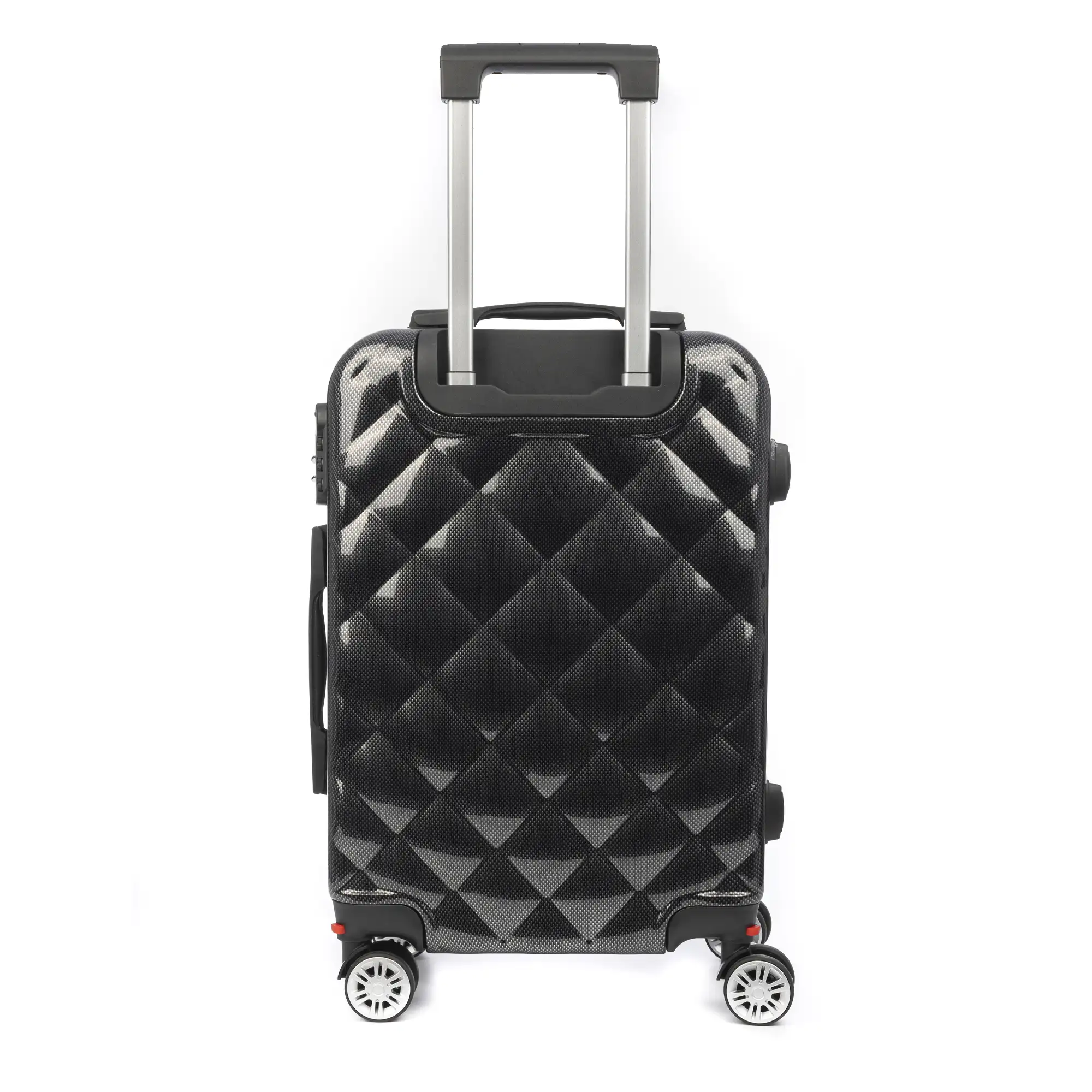 Maleta de cabina Trolley en material ligero de ABS + PC de alta resistencia. Cerradura numérica y 4 ruedas dobles extraíbles y giratorias 360°.