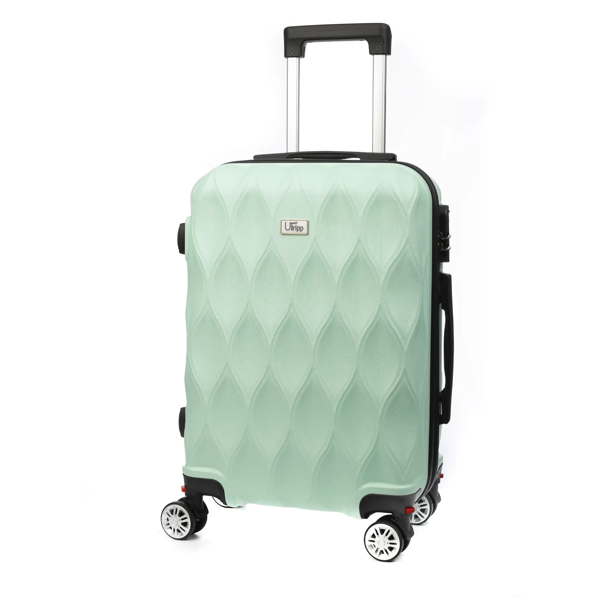 Maleta de cabina Trolley en material ligero de ABS de alta resistencia. Cerradura numérica y 4 ruedas dobles extraíbles y giratorias 360°.