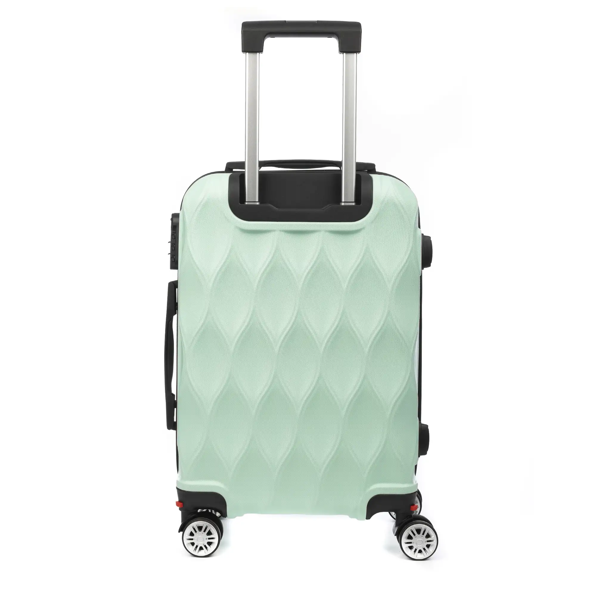 Maleta de cabina Trolley en material ligero de ABS de alta resistencia. Cerradura numérica y 4 ruedas dobles extraíbles y giratorias 360°.