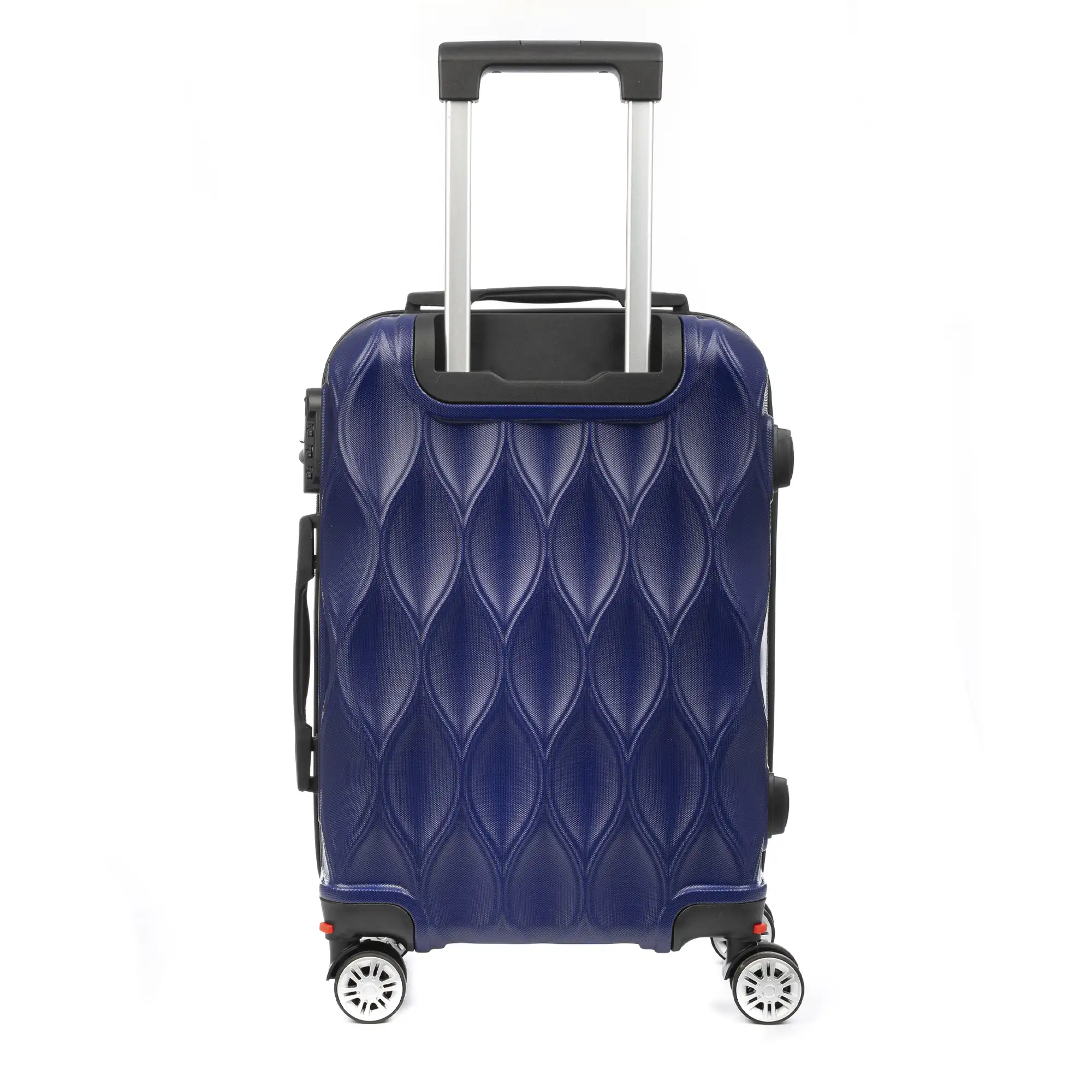 Maleta de cabina Trolley en material ligero de ABS de alta resistencia. Cerradura numérica y 4 ruedas dobles extraíbles y giratorias 360°.