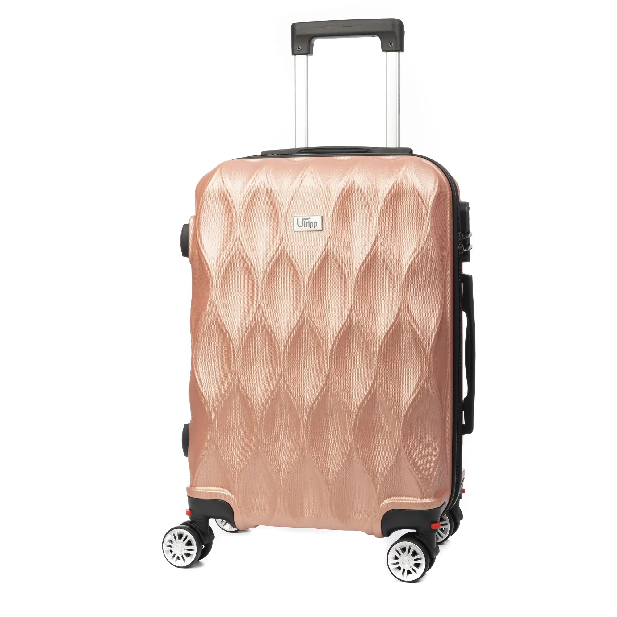 Maleta de cabina Trolley en material ligero de ABS de alta resistencia. Cerradura numérica y 4 ruedas dobles extraíbles y giratorias 360°.