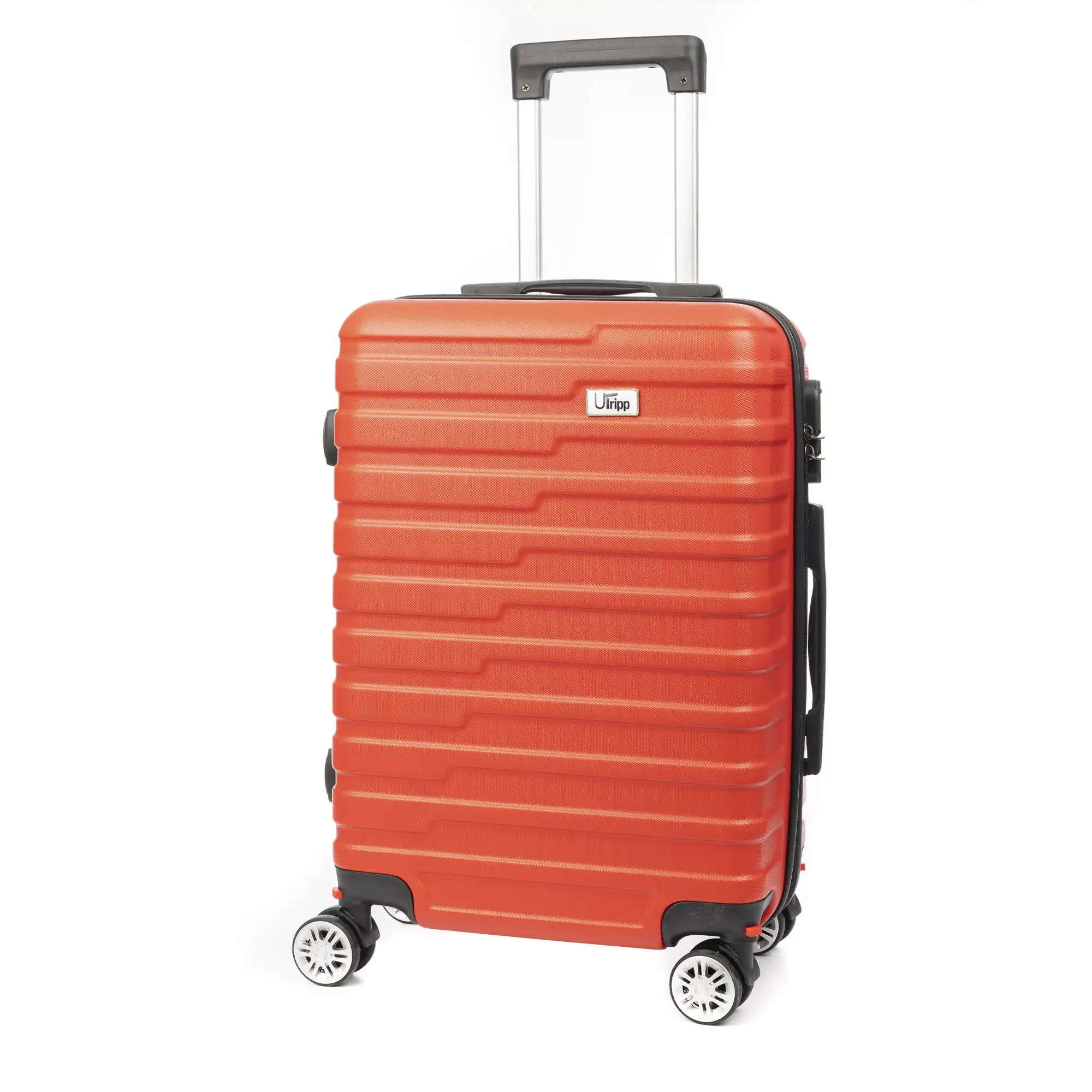 Maleta de cabina Trolley en material ligero de ABS de alta resistencia. Cerradura numérica y 4 ruedas dobles extraíbles y giratorias 360°.
