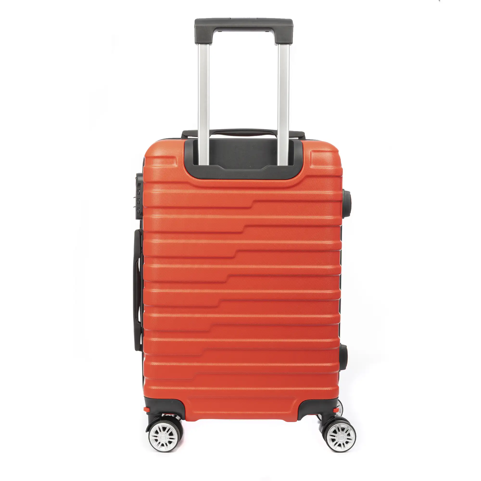 Maleta de cabina Trolley en material ligero de ABS de alta resistencia. Cerradura numérica y 4 ruedas dobles extraíbles y giratorias 360°.