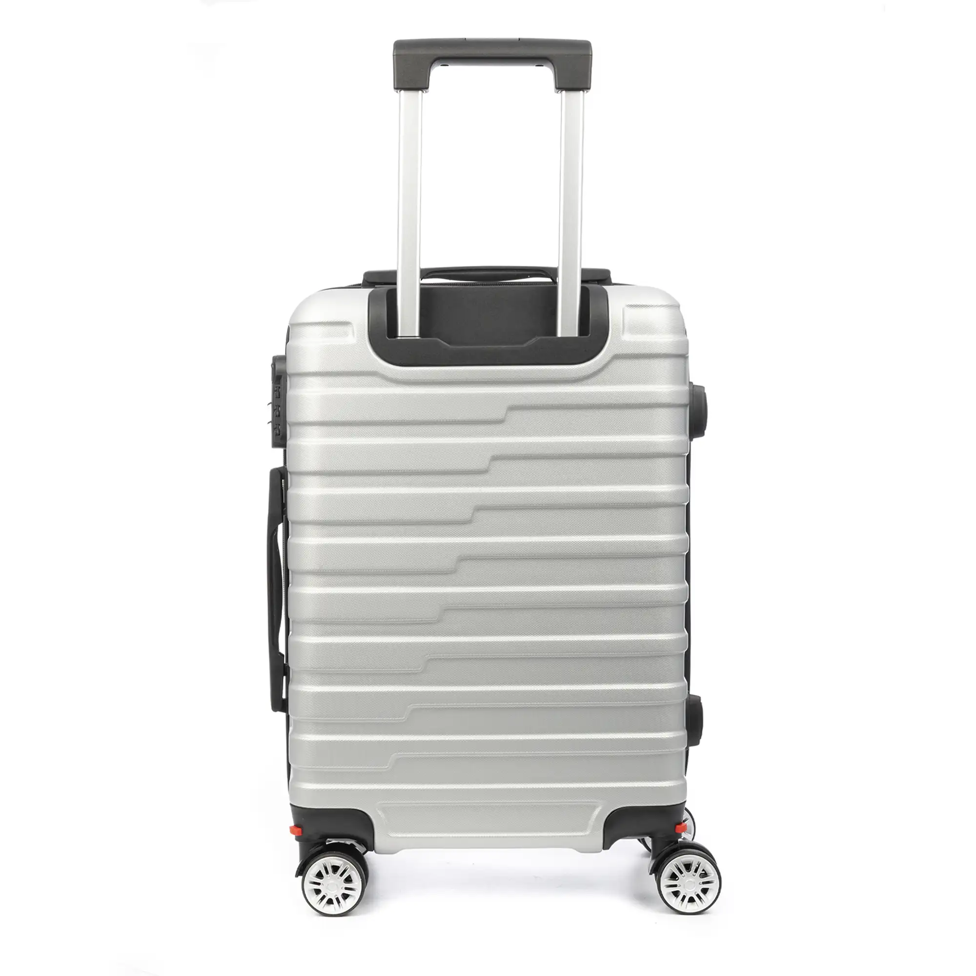 Maleta de cabina Trolley en material ligero de ABS de alta resistencia. Cerradura numérica y 4 ruedas dobles extraíbles y giratorias 360°.