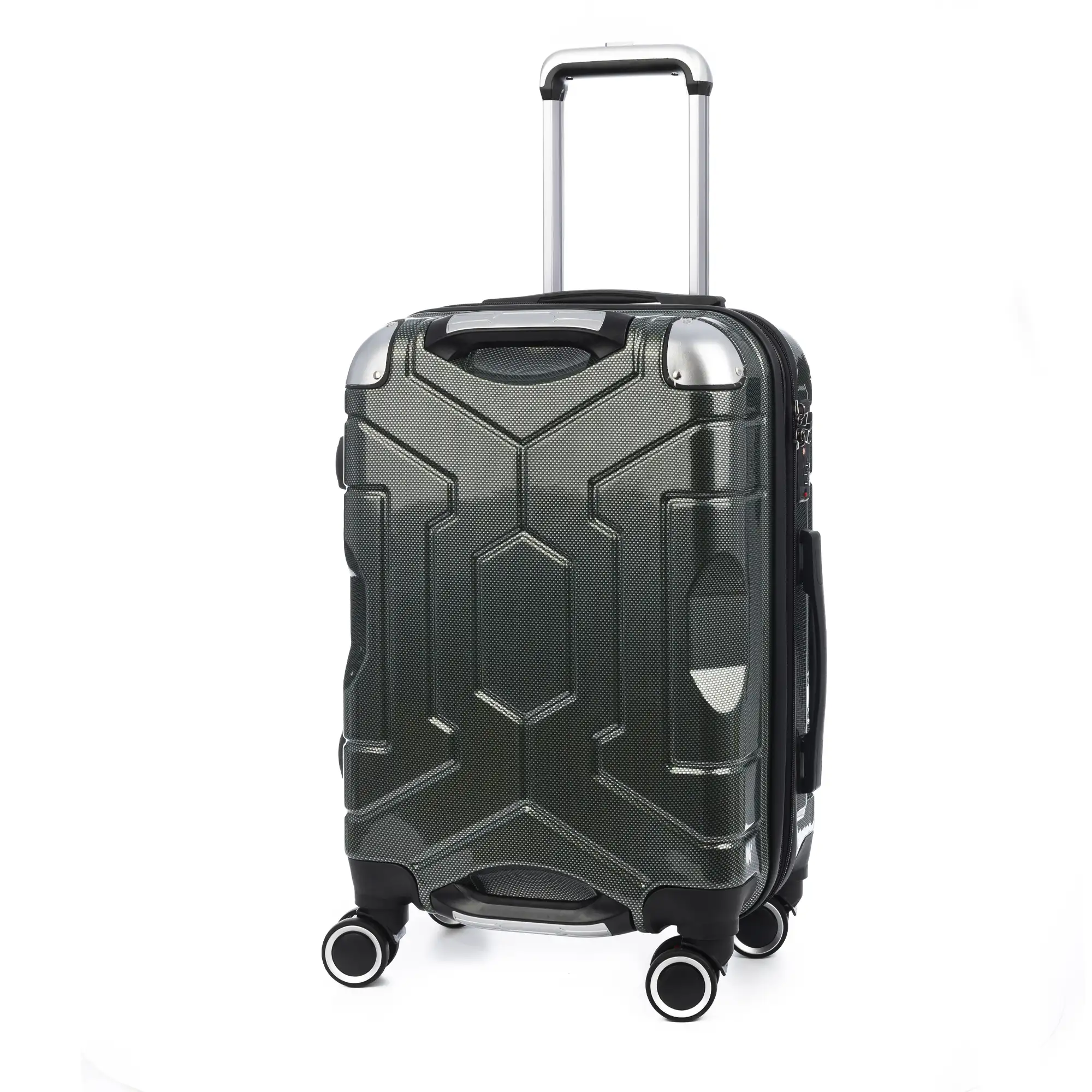 Maleta de cabina Trolley extensible en material ligero de ABS+PC de alta resistencia con esquinas reforzadas. Cerradura numérica TSA, 4 ruedas dobles extraíbles y giratorias 360°.