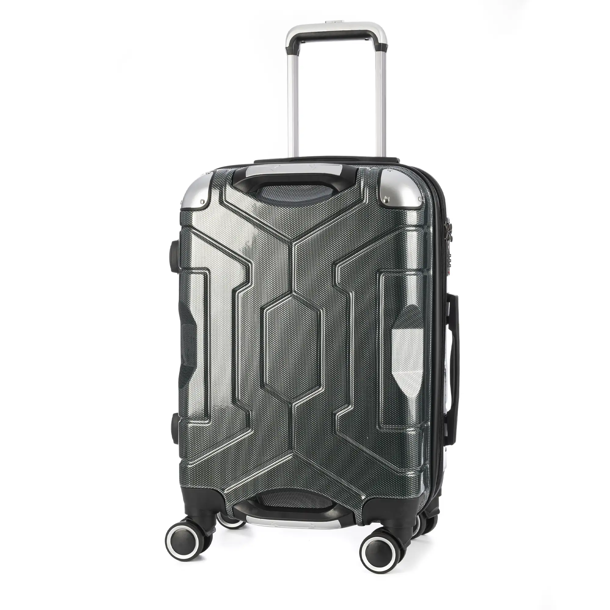 Maleta de cabina Trolley extensible en material ligero de ABS+PC de alta resistencia con esquinas reforzadas. Cerradura numérica TSA, 4 ruedas dobles extraíbles y giratorias 360°.