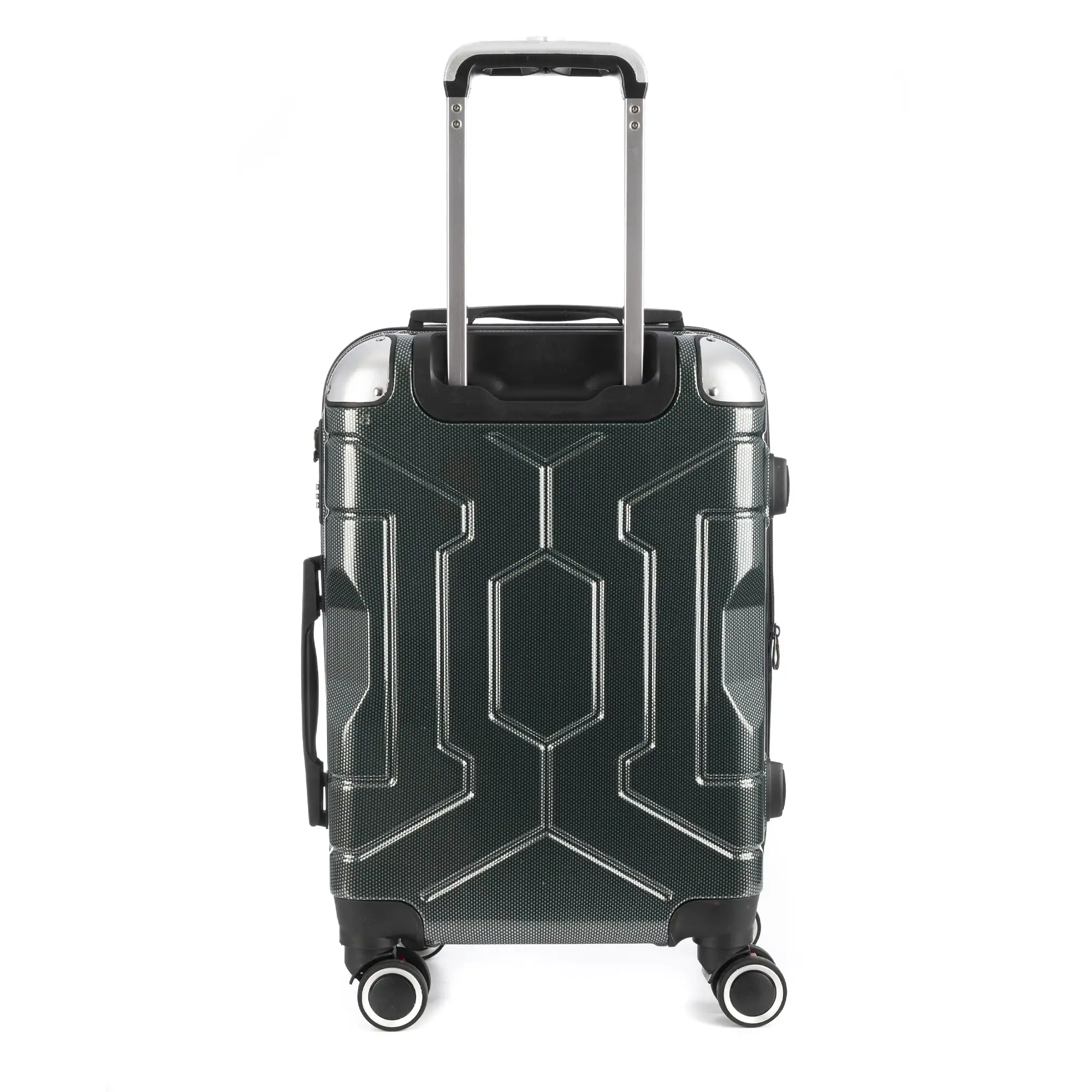 Maleta de cabina Trolley extensible en material ligero de ABS+PC de alta resistencia con esquinas reforzadas. Cerradura numérica TSA, 4 ruedas dobles extraíbles y giratorias 360°.