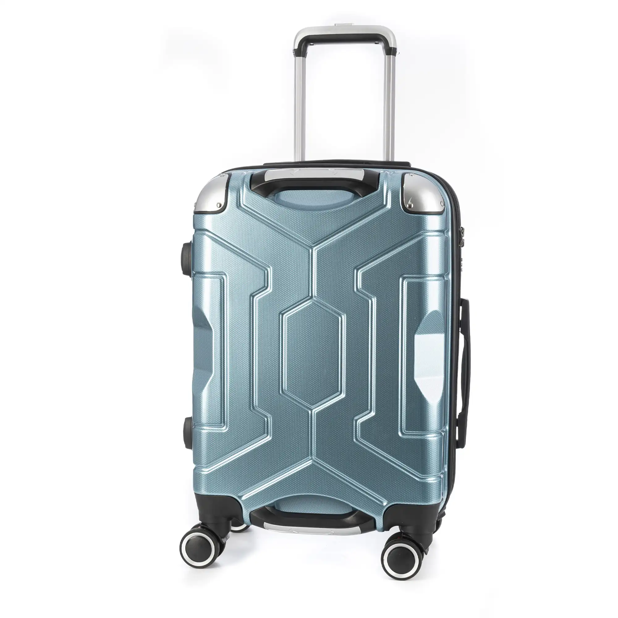 Maleta de cabina Trolley extensible en material ligero de ABS+PC de alta resistencia con esquinas reforzadas. Cerradura numérica TSA, 4 ruedas dobles extraíbles y giratorias 360°.