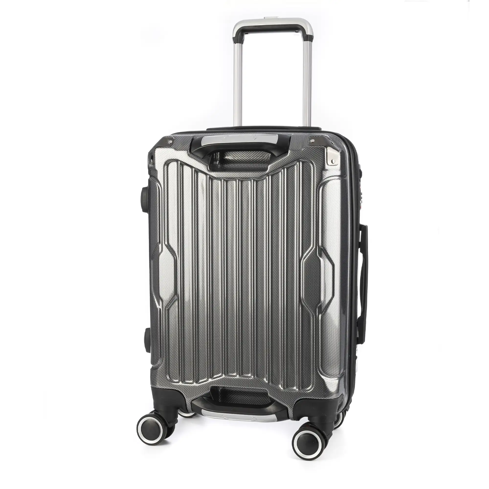 Maleta de cabina Trolley extensible en material ligero de ABS+PC de alta resistencia con esquinas reforzadas. Cerradura numérica TSA, 4 ruedas dobles extraíbles y giratorias 360°.