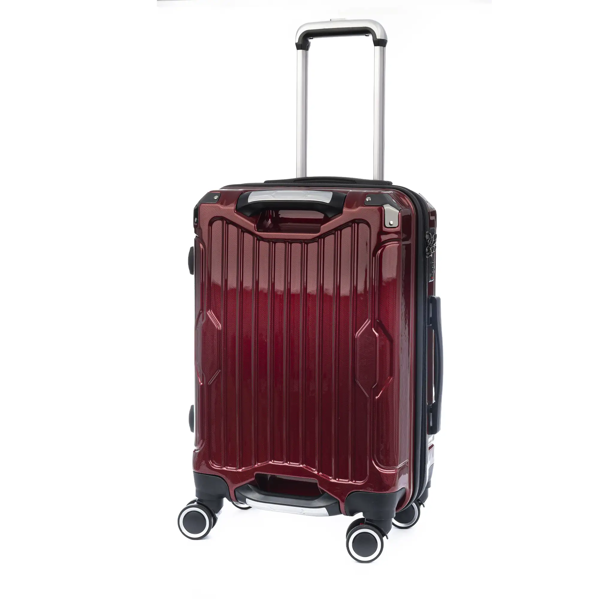Maleta de cabina Trolley extensible en material ligero de ABS+PC de alta resistencia con esquinas reforzadas. Cerradura numérica TSA, 4 ruedas dobles extraíbles y giratorias 360°.