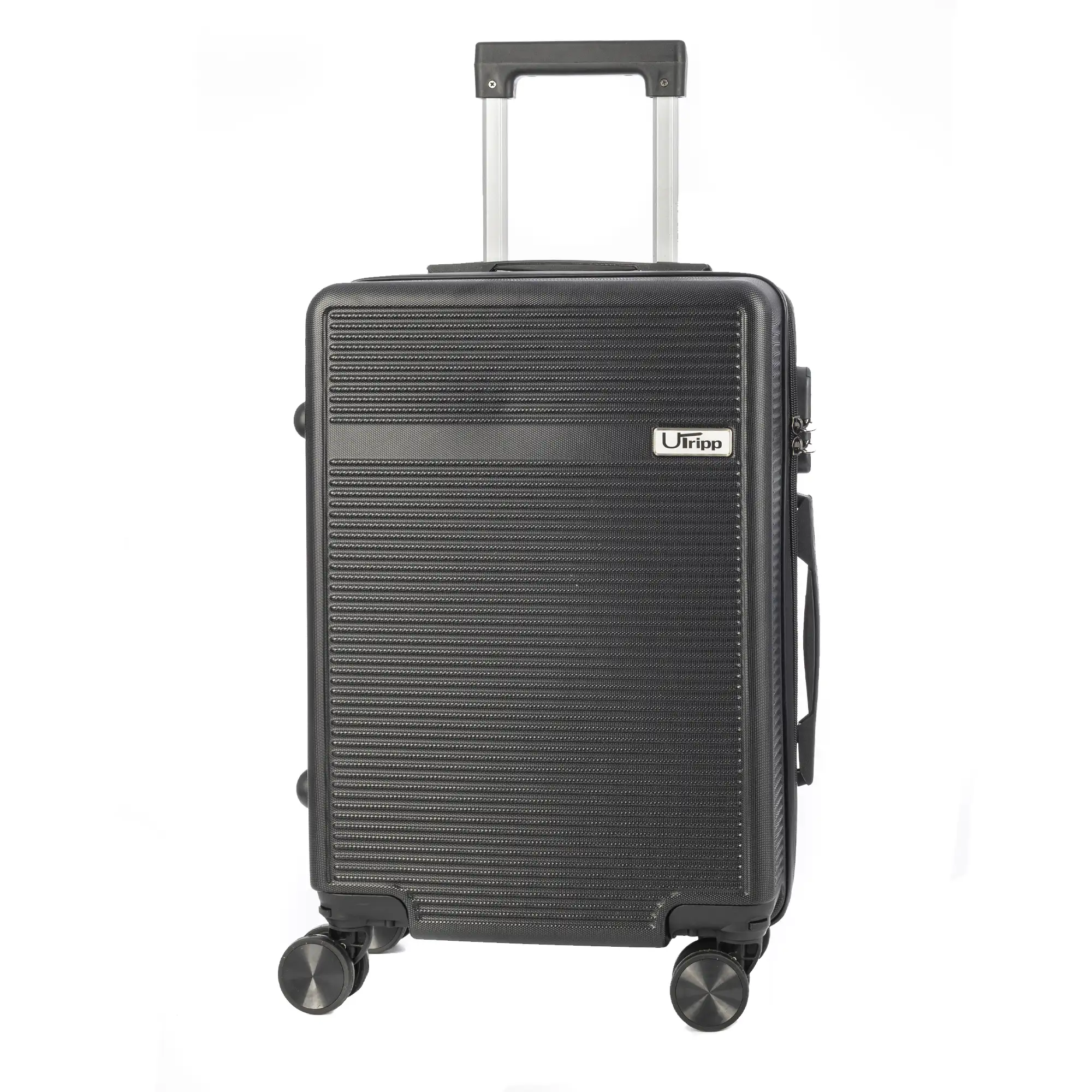 Maleta de cabina Trolley en material ligero de ABS de alta resistencia. Cerradura numérica y 4 ruedas dobles extraíbles y giratorias 360°.