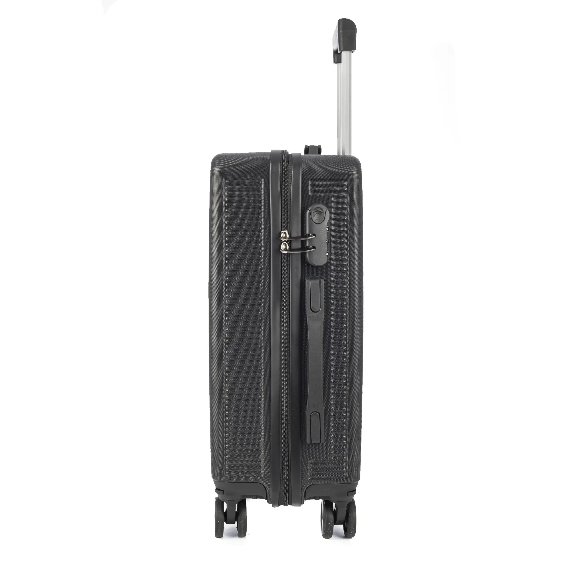 Juego de 3 maletas Trolley, en material ligero ABS de alta resistencia. Cerradura numérica y 4 ruedas dobles extraíbles y giratorias 360°.