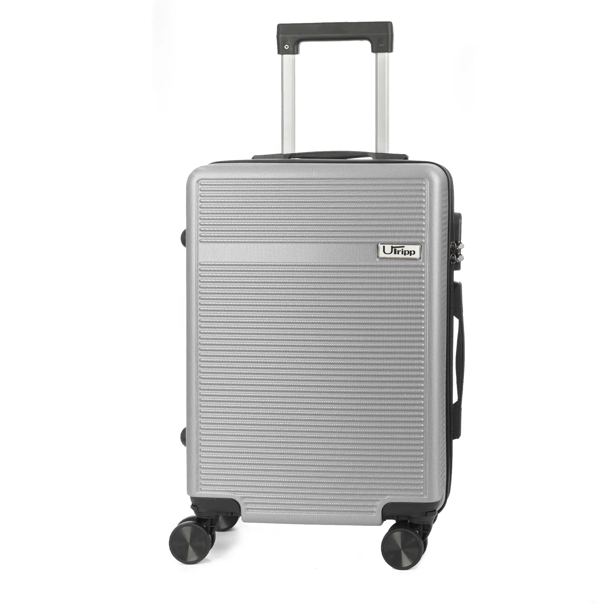 Maleta de cabina Trolley en material ligero de ABS de alta resistencia. Cerradura numérica y 4 ruedas dobles extraíbles y giratorias 360°.