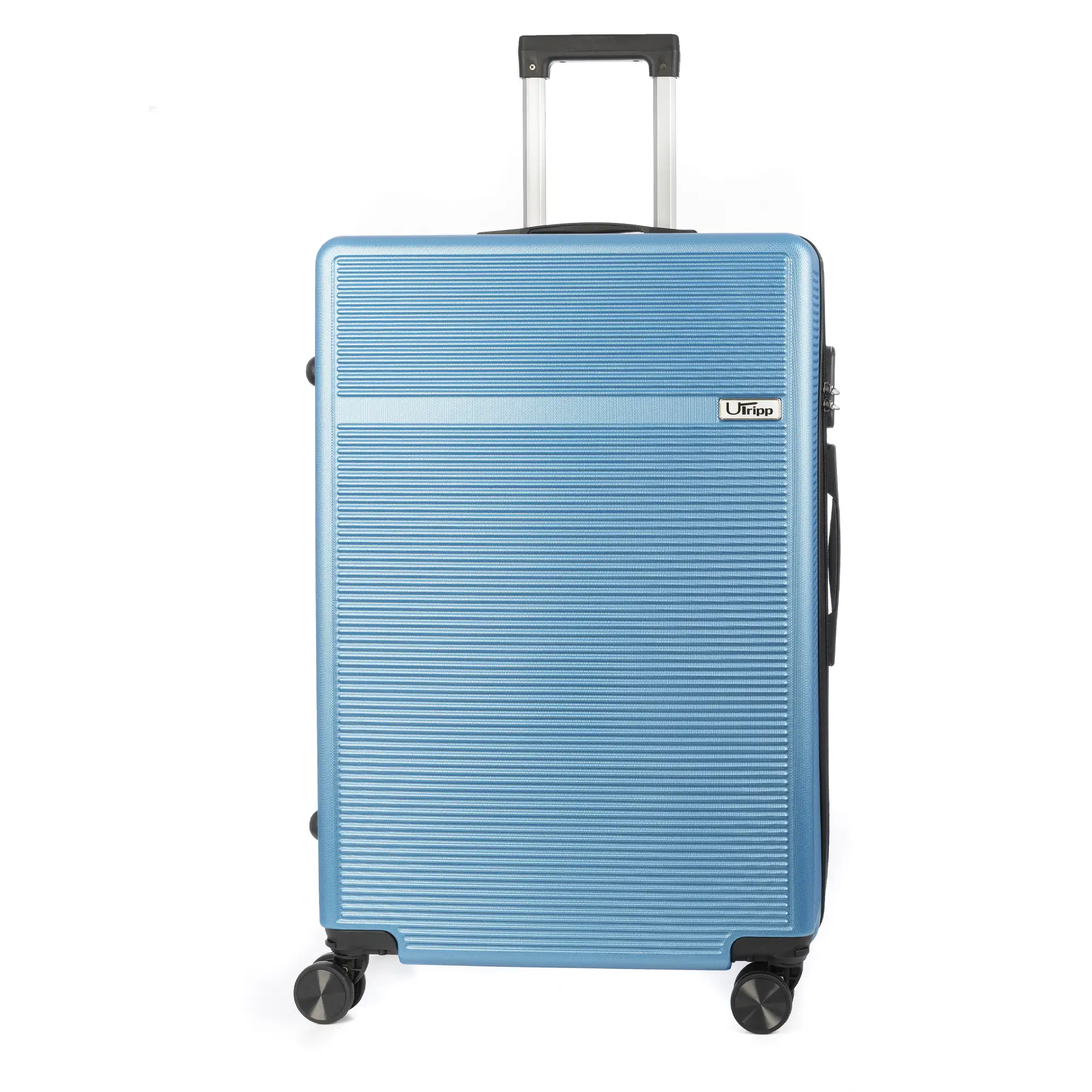 Maleta gran volumen trolley rígida ultraligera, de ABS de alta resistencia. Cerradura numérica y 4 ruedas dobles extraíbles y giratorias 360°.
