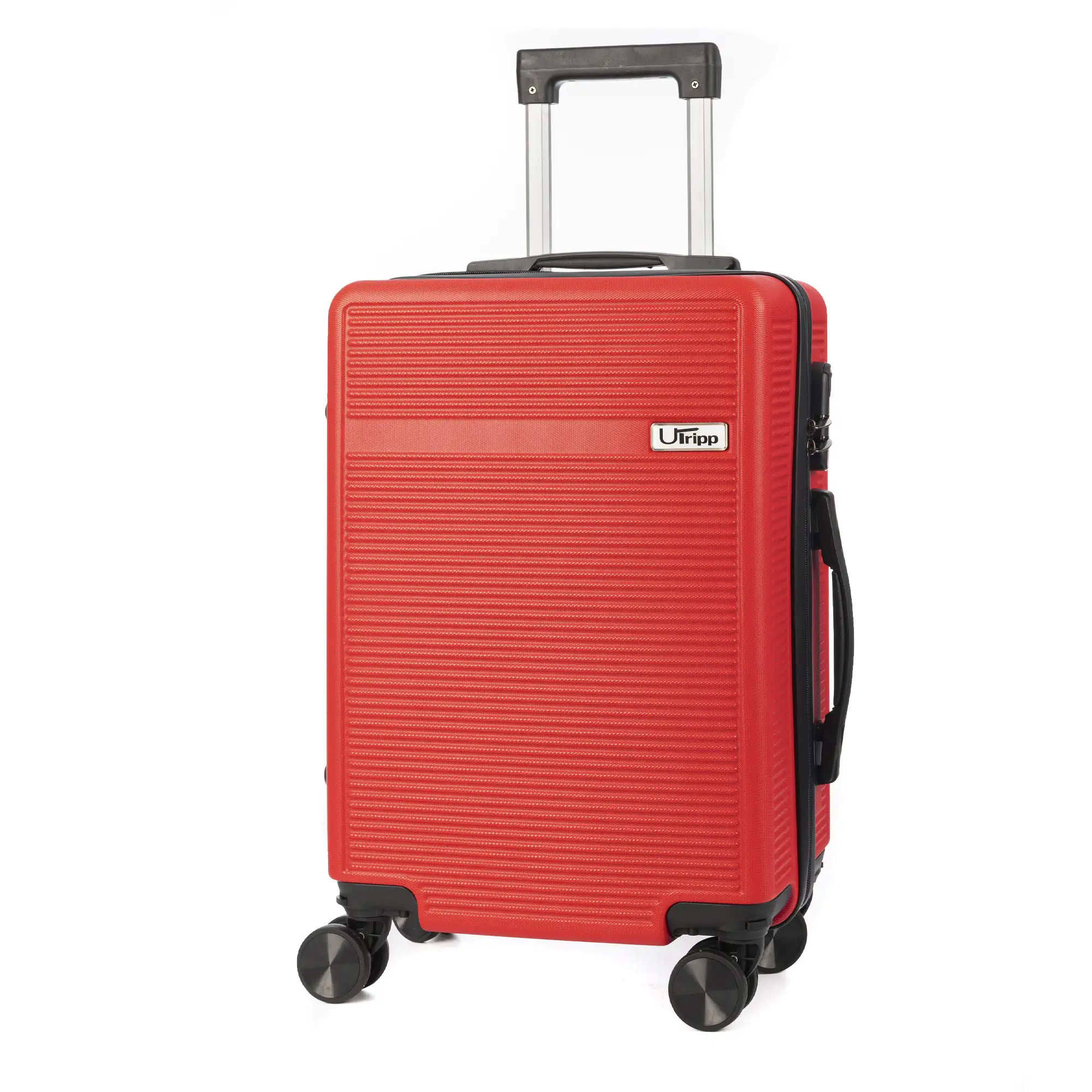Maleta de cabina Trolley en material ligero de ABS de alta resistencia. Cerradura numérica y 4 ruedas dobles extraíbles y giratorias 360°.