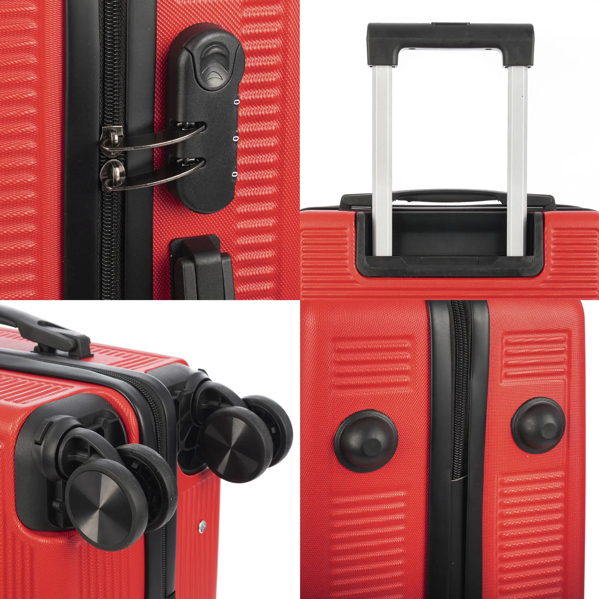 Maleta mediana trolley rígida ultraligera, de ABS de alta resistencia. Cerradura numérica y 4 ruedas dobles extraíbles y giratorias 360°. 