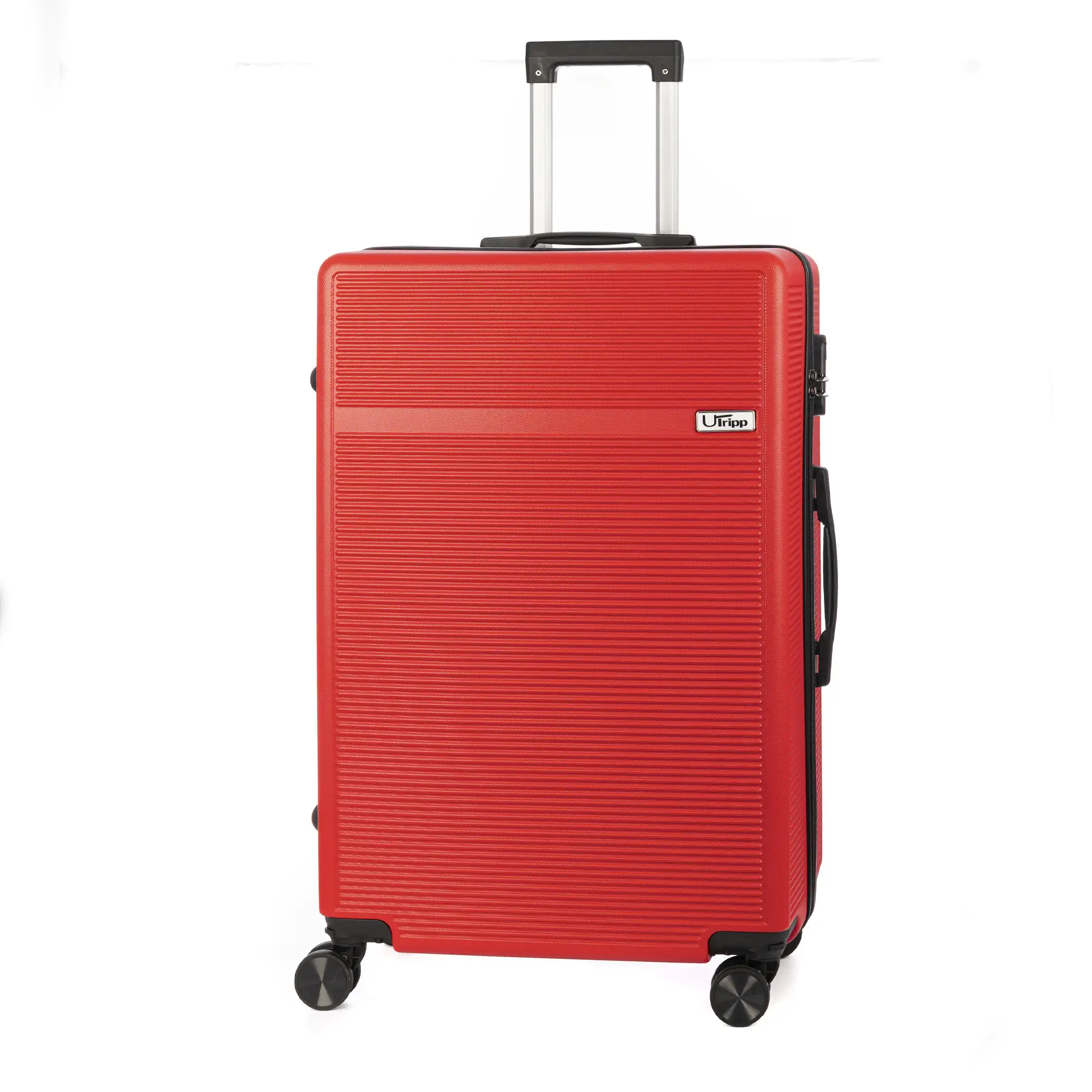 Maleta gran volumen trolley rígida ultraligera, de ABS de alta resistencia. Cerradura numérica y 4 ruedas dobles extraíbles y giratorias 360°.