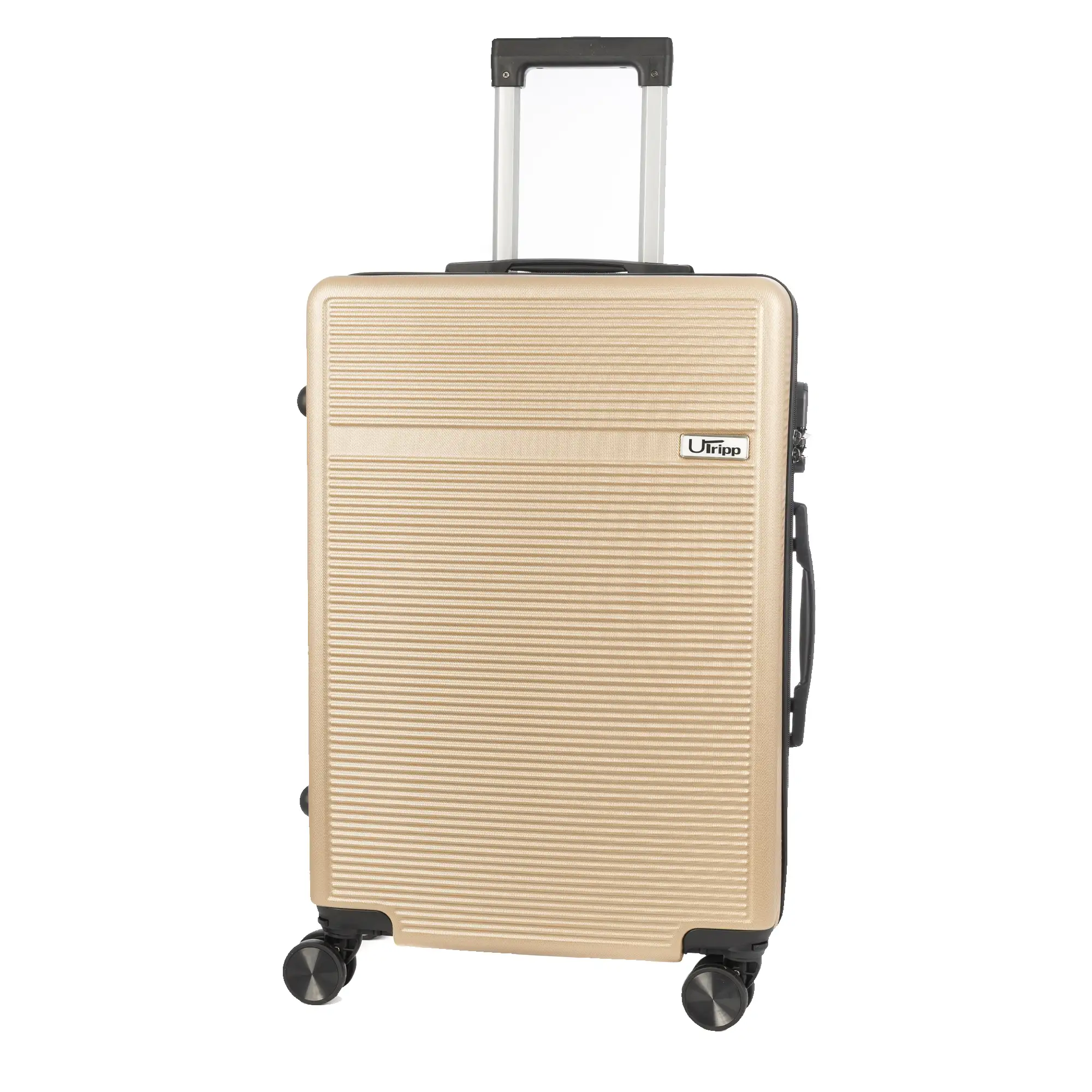 Maleta mediana trolley rígida ultraligera, de ABS de alta resistencia. Cerradura numérica y 4 ruedas dobles extraíbles y giratorias 360°. 
