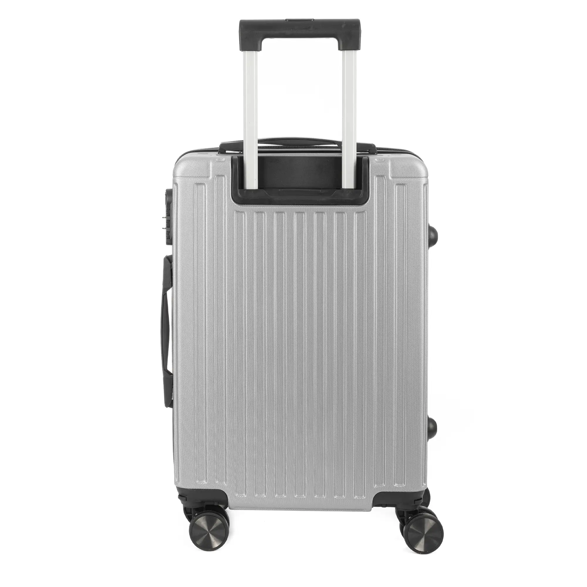 Juego de 3 maletas Trolley, en material ligero ABS de alta resistencia con esquinas reforzadas. Cerradura numérica y 4 ruedas dobles extraíbles y giratorias 360°.