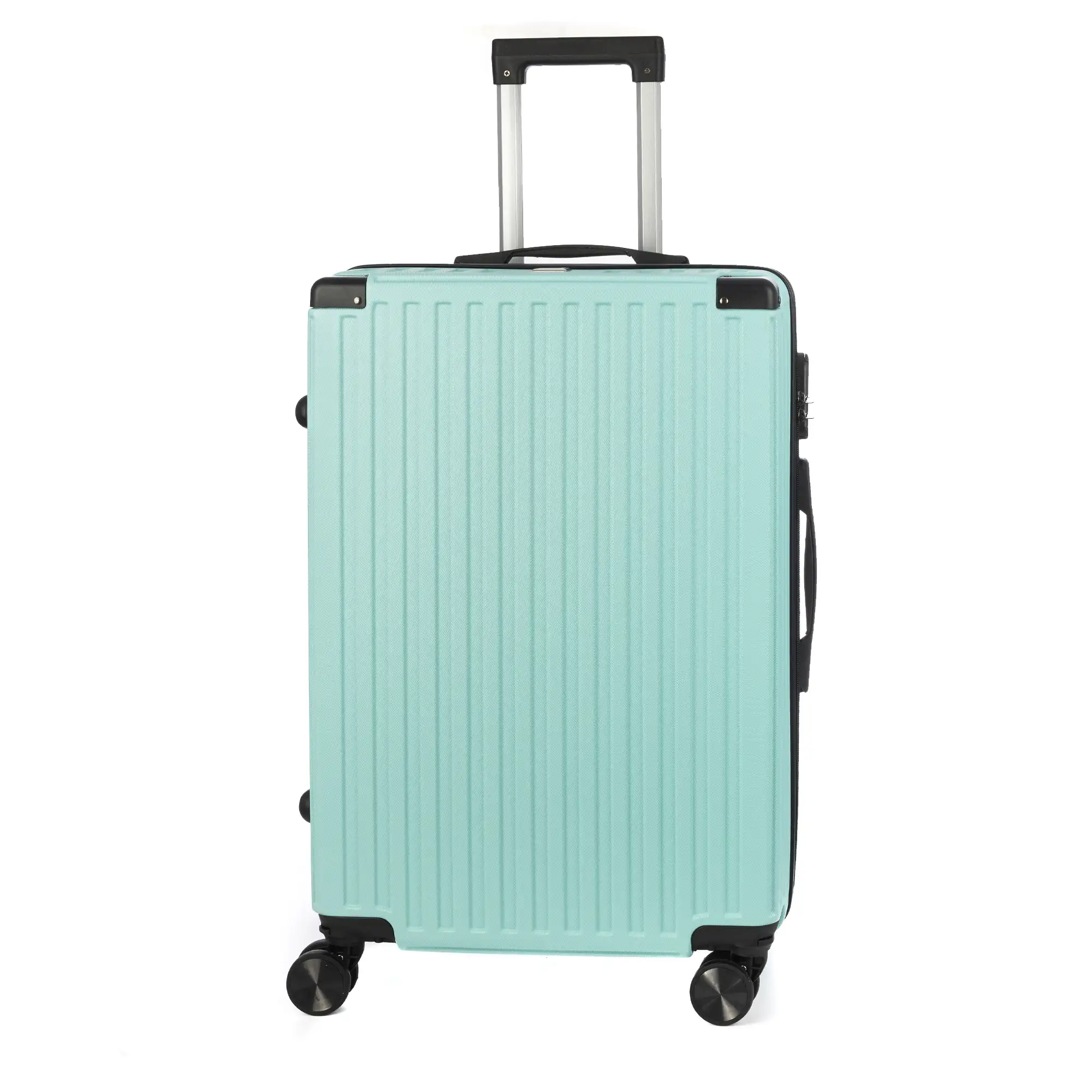 Maleta mediana trolley rígida ultraligera, de ABS de alta resistencia con esquinas reforzadas. Cerradura numérica y 4 ruedas dobles extraíbles y giratorias 360°. 