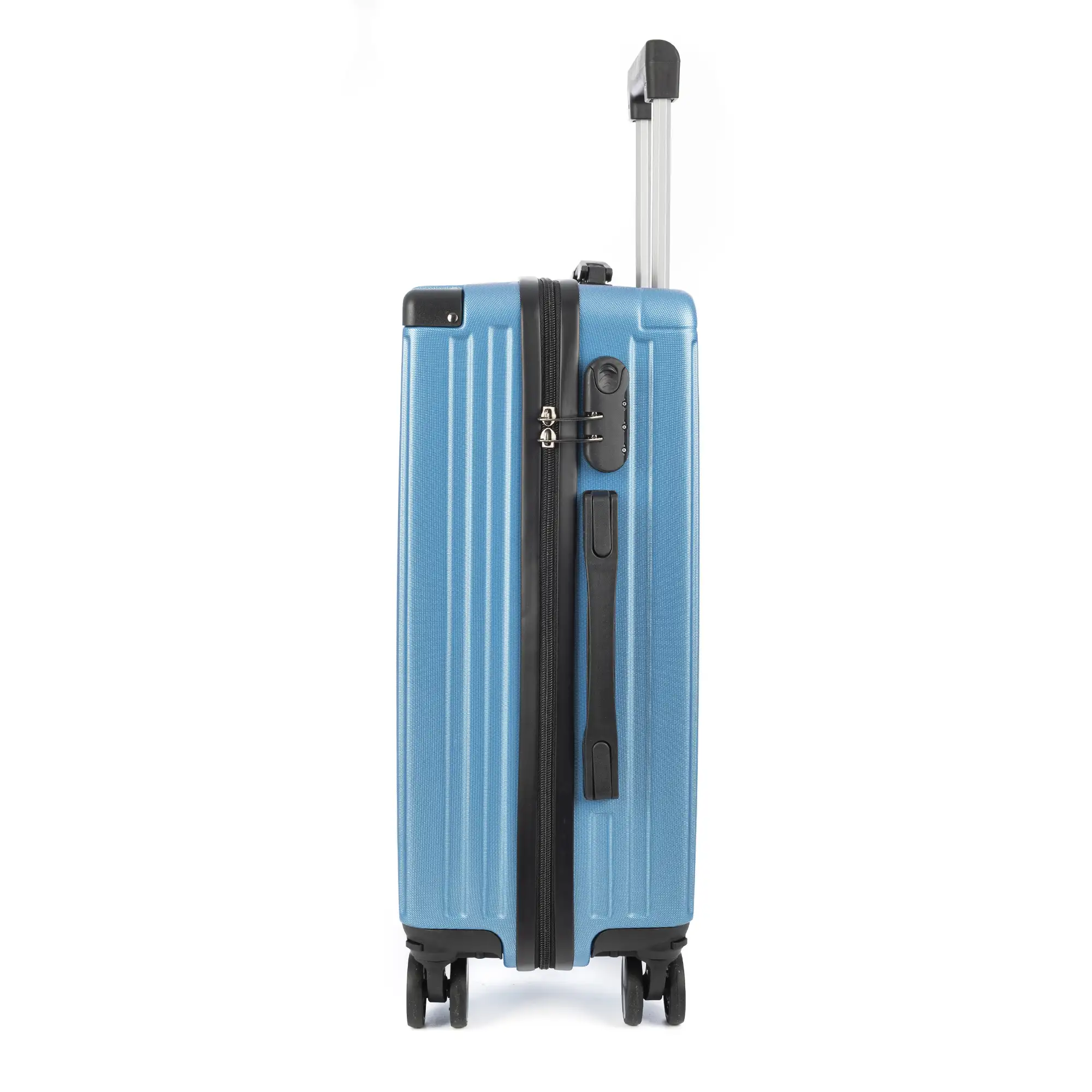 Maleta mediana trolley rígida ultraligera, de ABS de alta resistencia con esquinas reforzadas. Cerradura numérica y 4 ruedas dobles extraíbles y giratorias 360°. 