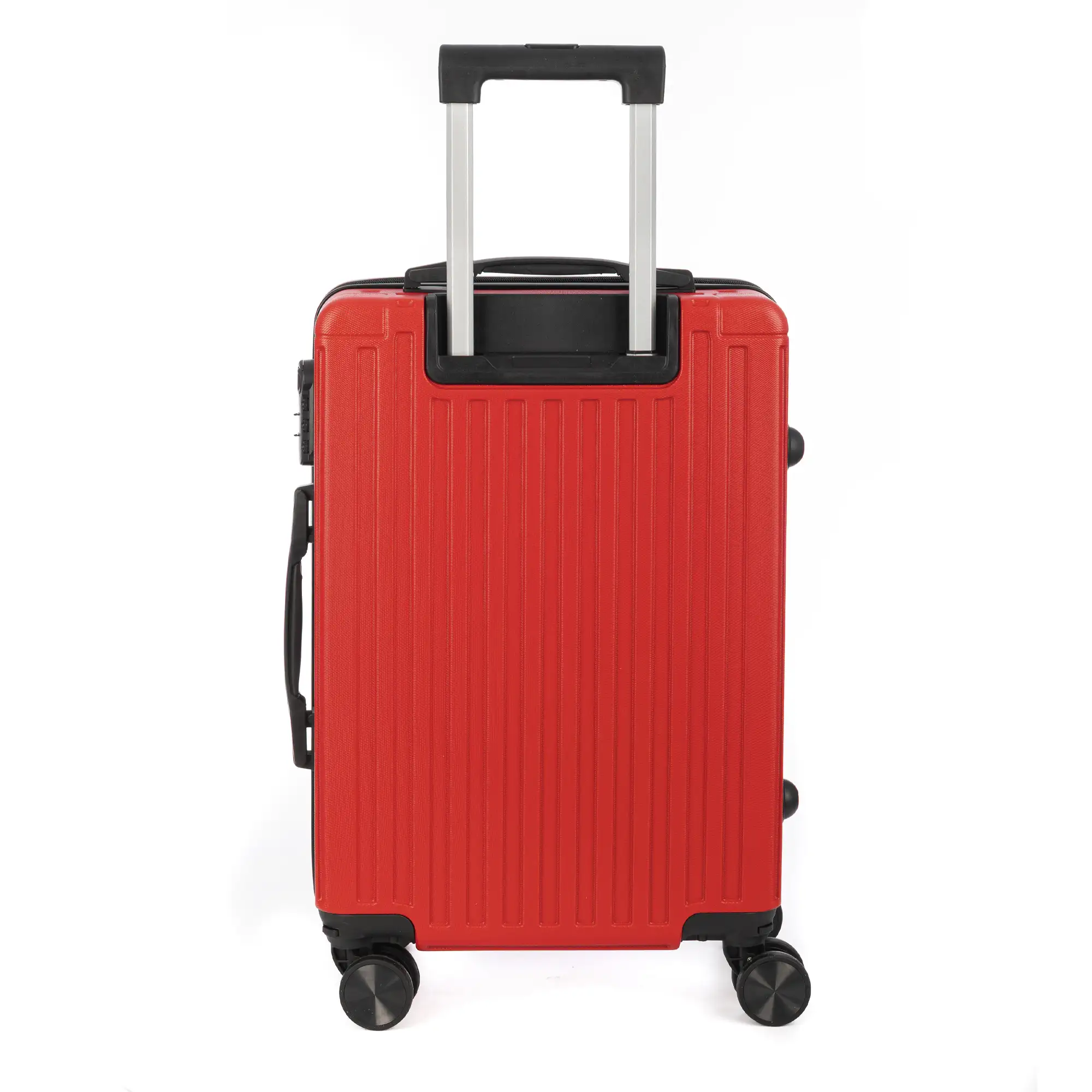 Juego de 3 maletas Trolley, en material ligero ABS de alta resistencia con esquinas reforzadas. Cerradura numérica y 4 ruedas dobles extraíbles y giratorias 360°.