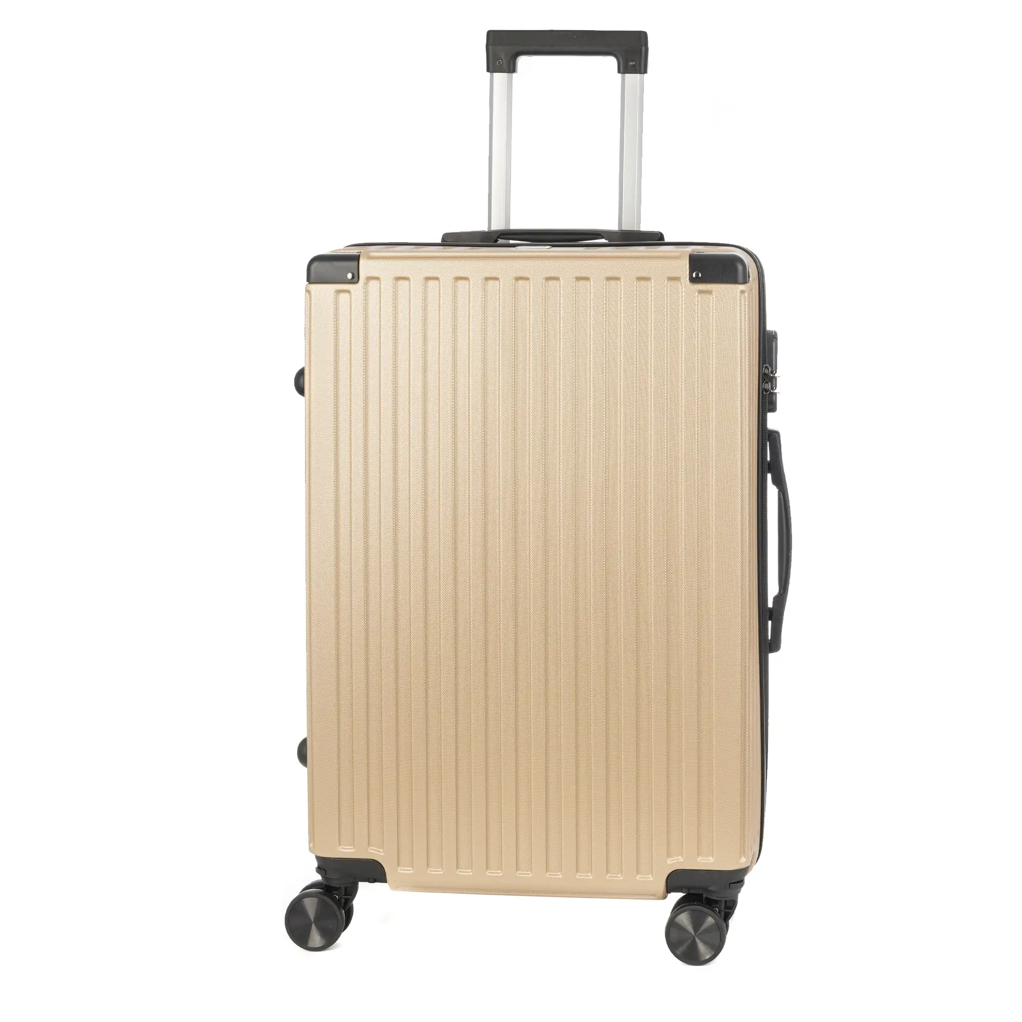Maleta mediana trolley rígida ultraligera, de ABS de alta resistencia con esquinas reforzadas. Cerradura numérica y 4 ruedas dobles extraíbles y giratorias 360°. 