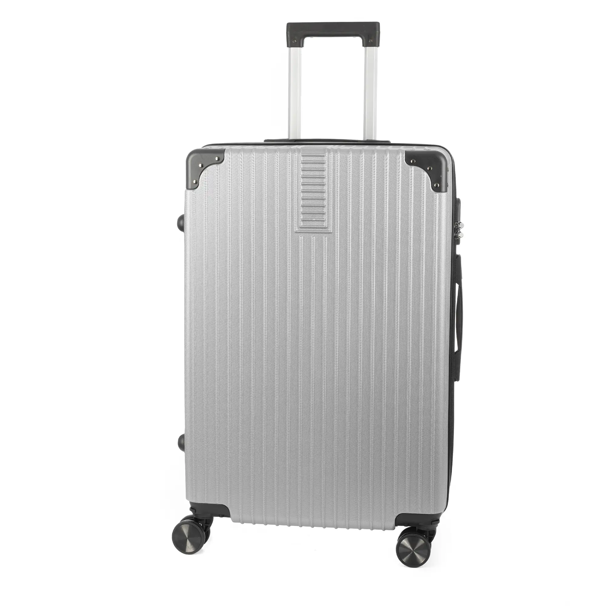 Maleta mediana trolley rígida ultraligera, de ABS de alta resistencia con esquinas reforzadas. Cerradura numérica y 4 ruedas dobles extraíbles y giratorias 360°. 