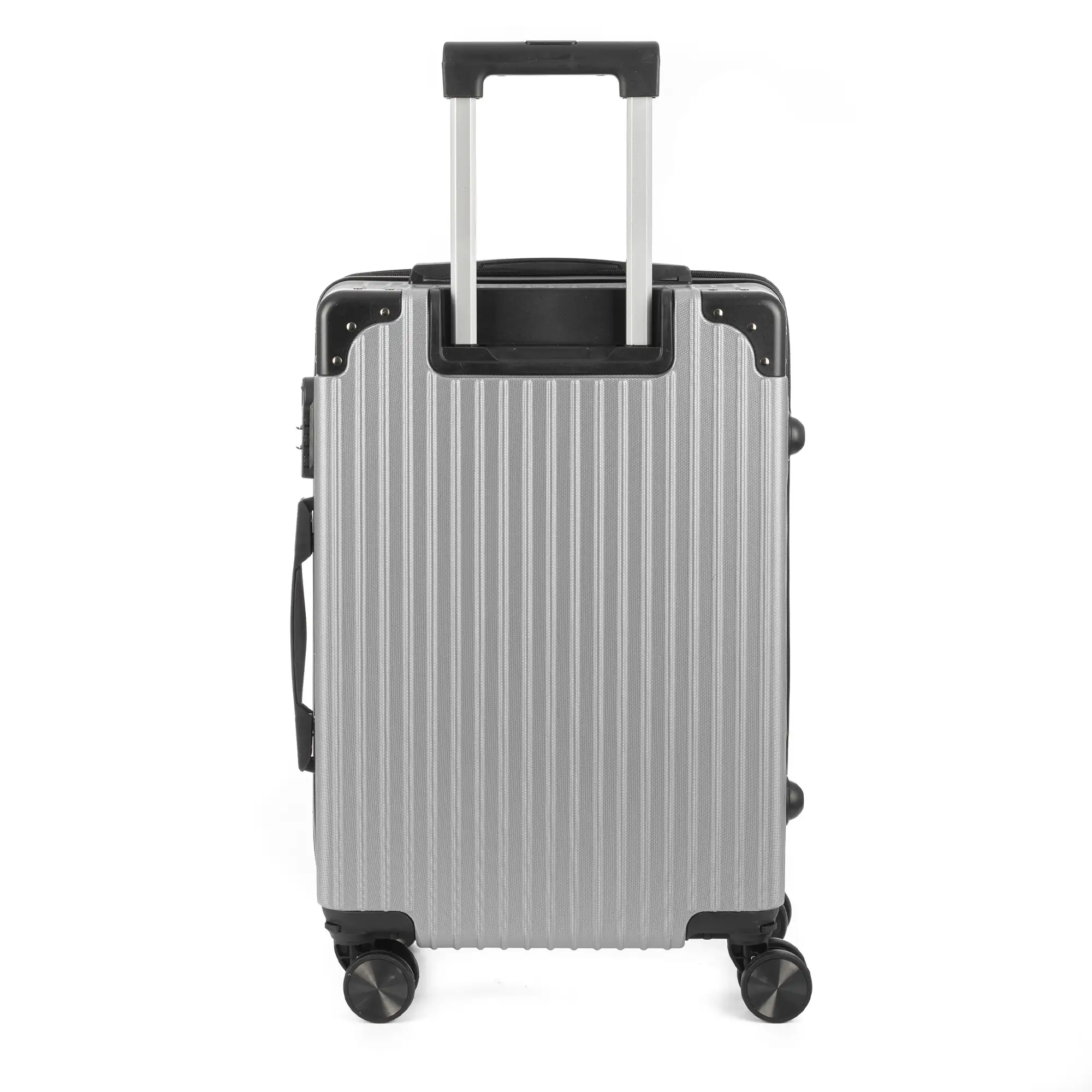 Juego de 3 maletas Trolley, en material ligero ABS de alta resistencia con esquinas reforzadas. Cerradura numérica y 4 ruedas dobles extraíbles y giratorias 360°.