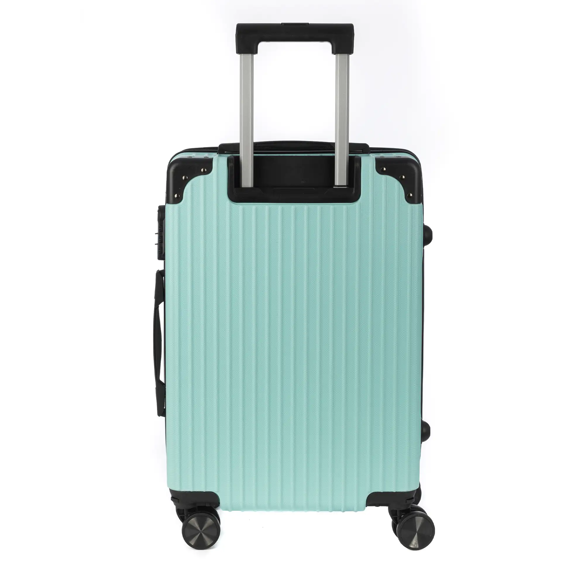 Juego de 3 maletas Trolley, en material ligero ABS de alta resistencia con esquinas reforzadas. Cerradura numérica y 4 ruedas dobles extraíbles y giratorias 360°.