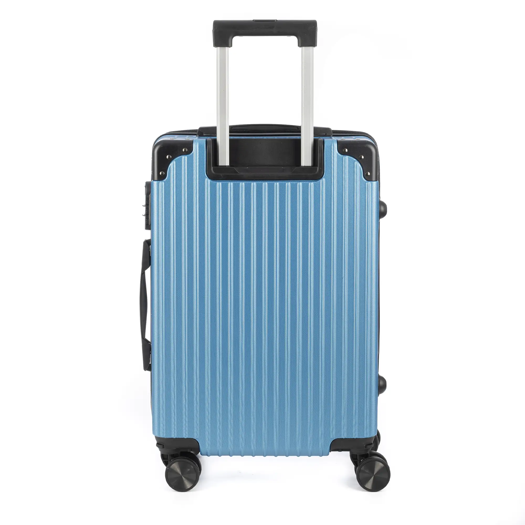 Juego de 3 maletas Trolley, en material ligero ABS de alta resistencia con esquinas reforzadas. Cerradura numérica y 4 ruedas dobles extraíbles y giratorias 360°.