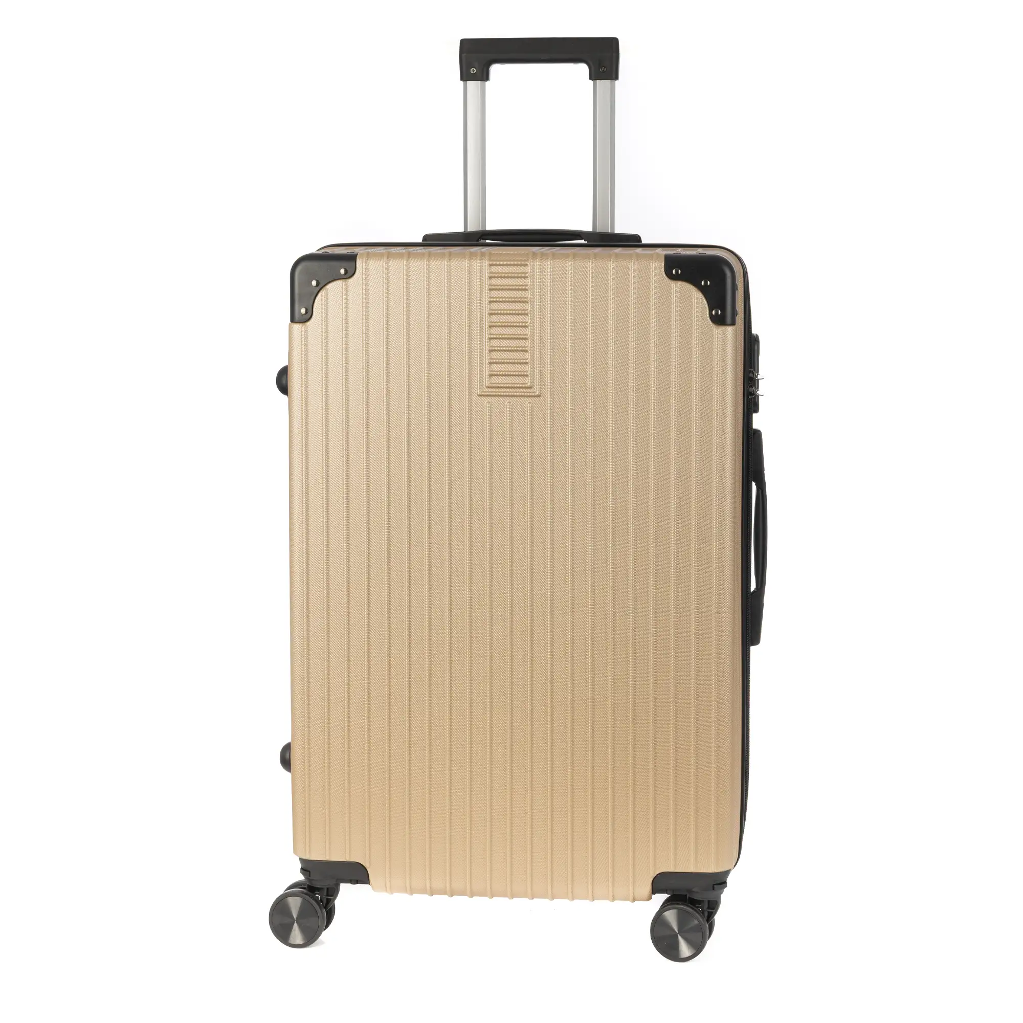 Maleta mediana trolley rígida ultraligera, de ABS de alta resistencia con esquinas reforzadas. Cerradura numérica y 4 ruedas dobles extraíbles y giratorias 360°. 