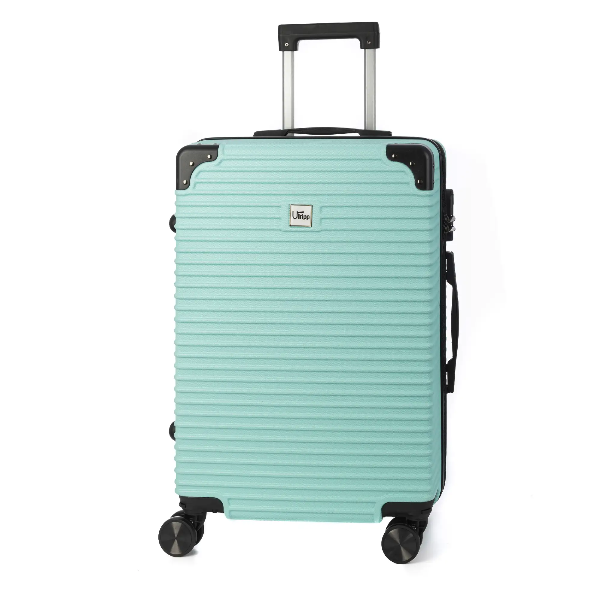 Maleta de cabina Trolley en material ligero de ABS de alta resistencia con esquinas reforzadas. Cerradura numérica y 4 ruedas dobles extraíbles y giratorias 360°.
