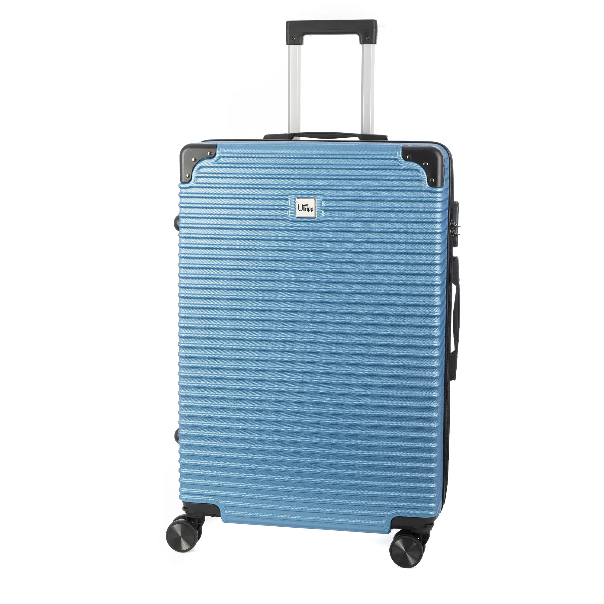 Maleta mediana trolley rígida ultraligera, de ABS de alta resistencia con esquinas reforzadas. Cerradura numérica y 4 ruedas dobles extraíbles y giratorias 360°. 