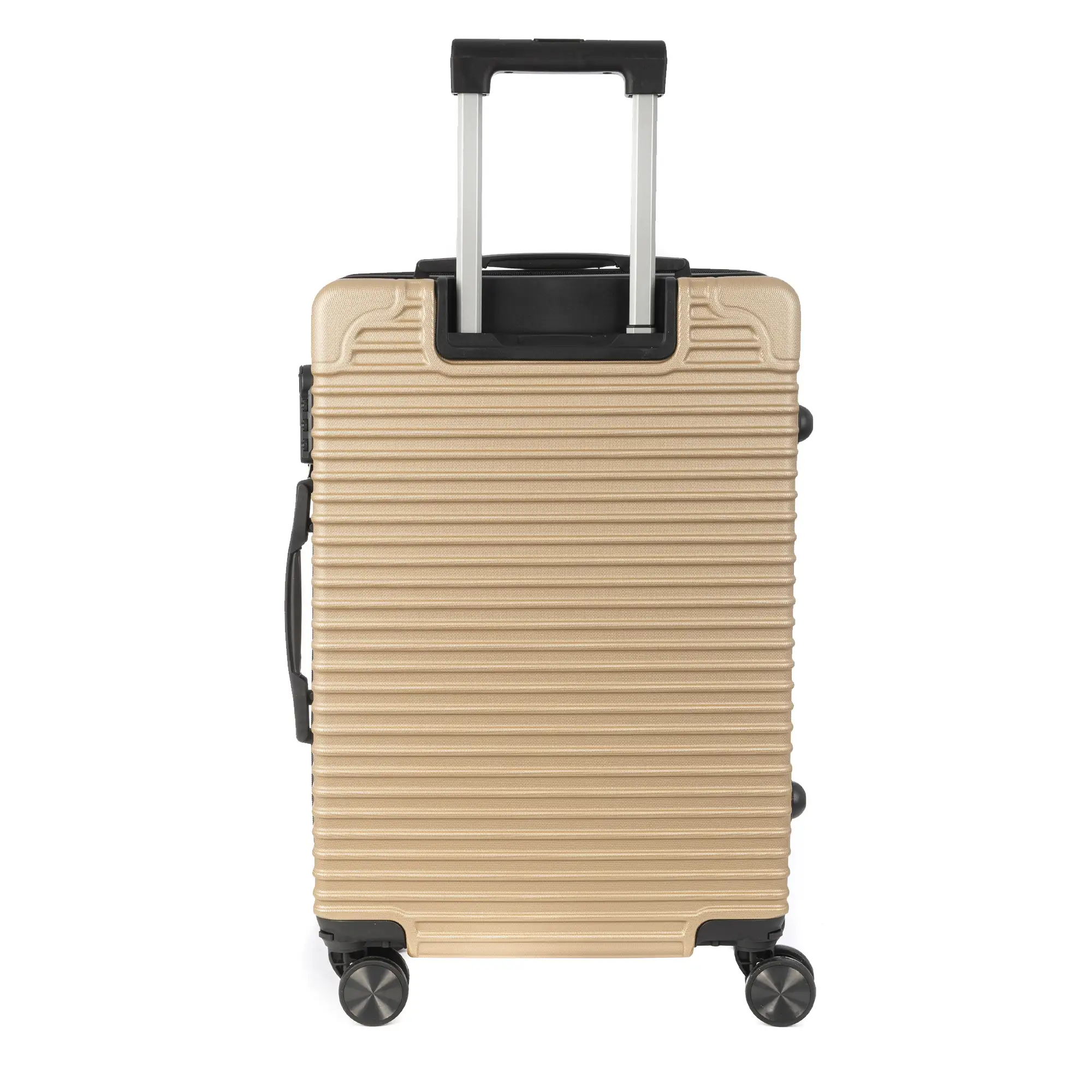 Juego de 3 maletas Trolley, en material ligero ABS de alta resistencia con esquinas reforzadas. Cerradura numérica y 4 ruedas dobles extraíbles y giratorias 360°.
