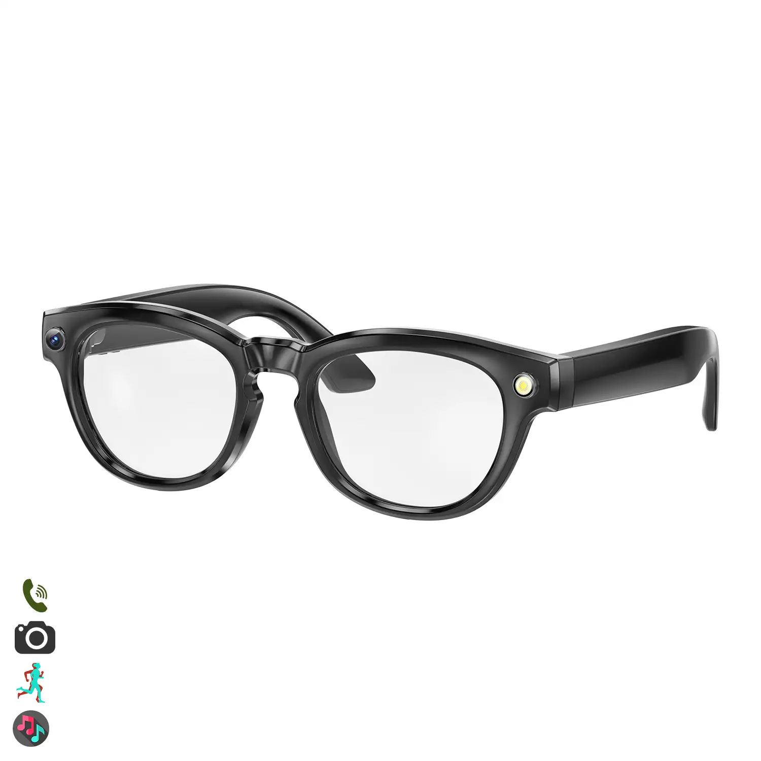 Gafas inteligentes GS380, con cámara, control de música, asistente de voz, cambio de color automático.