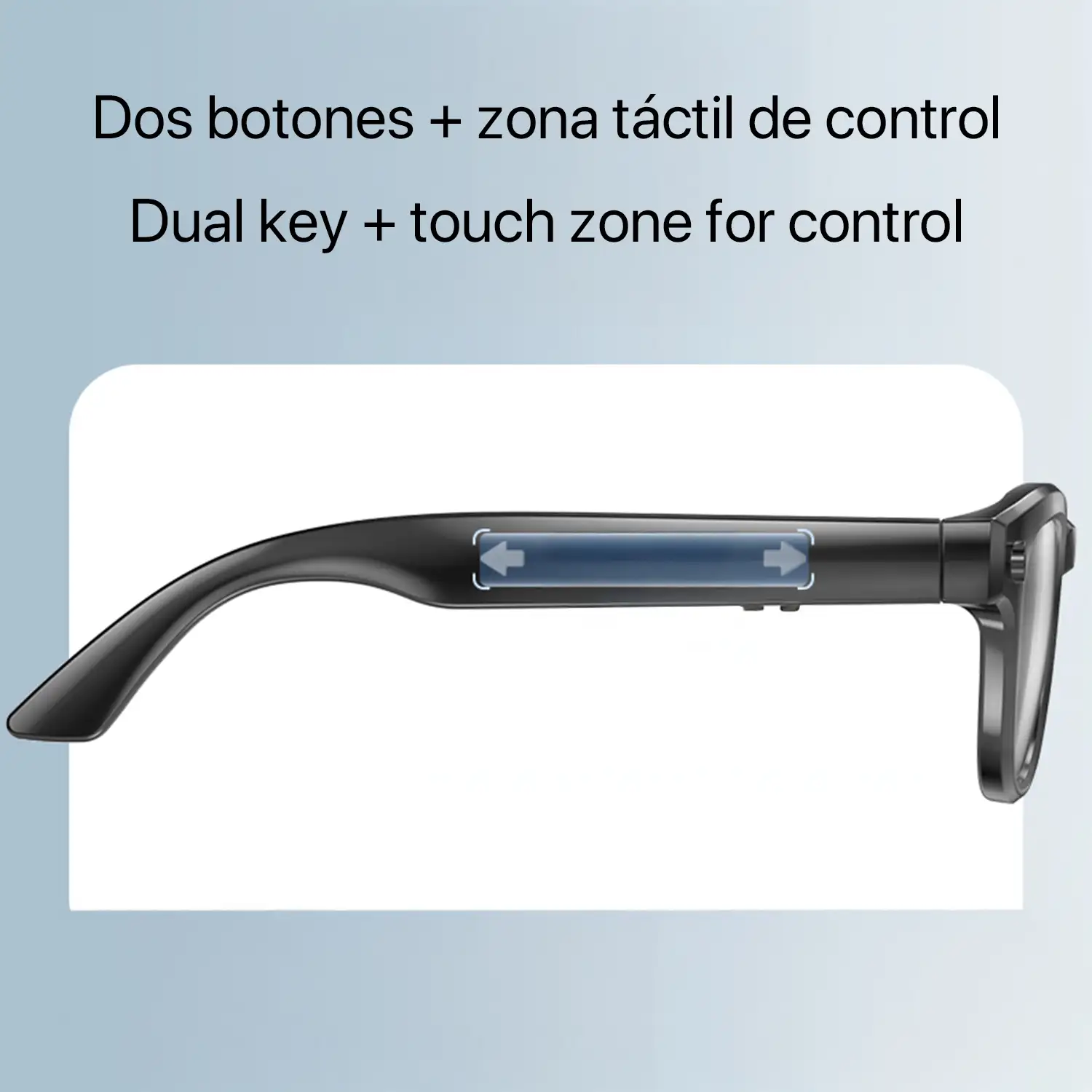 Gafas inteligentes GS380, con cámara, control de música, asistente de voz, cambio de color automático.