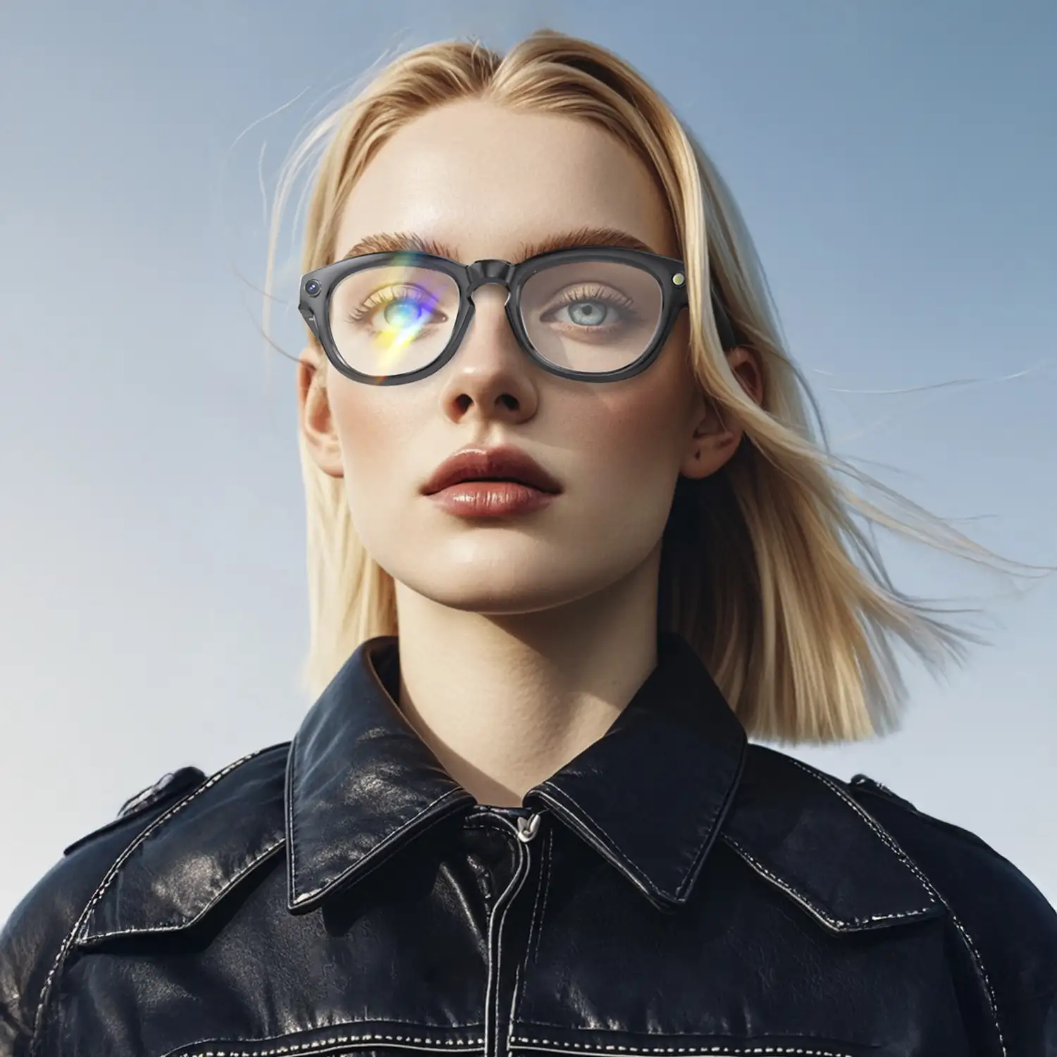 Gafas inteligentes GS380, con cámara, control de música, asistente de voz, cambio de color automático.