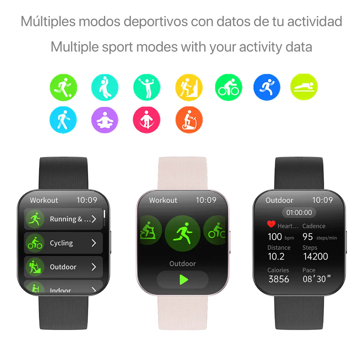 Smartwatch QS08. Pantalla curva AMOLED de 1,85 pulgadas, llamada bluetooth, asistente de voz y modos de deporte.