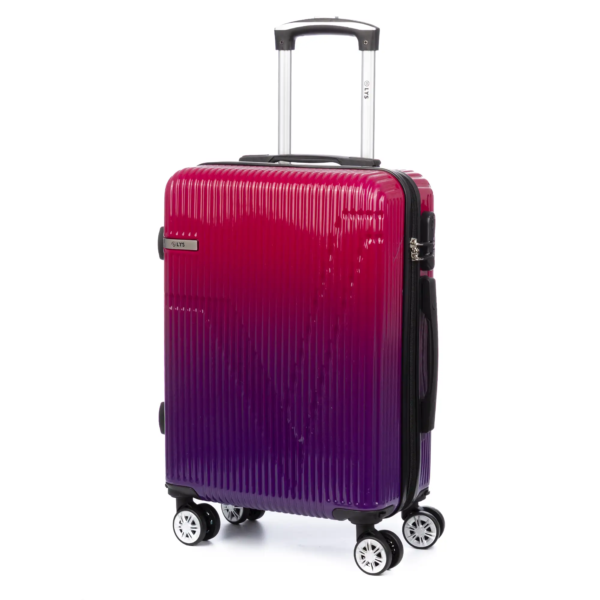 Maleta de cabina trolley de PP resistente a la rotura. Cerradura numérica, 4 ruedas dobles extraíbles y giratorias 360°.