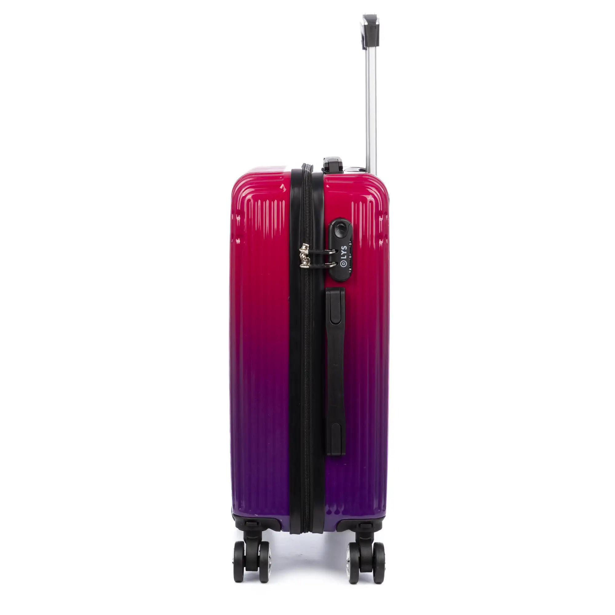 Maleta de cabina trolley de PP resistente a la rotura. Cerradura numérica, 4 ruedas dobles extraíbles y giratorias 360°.