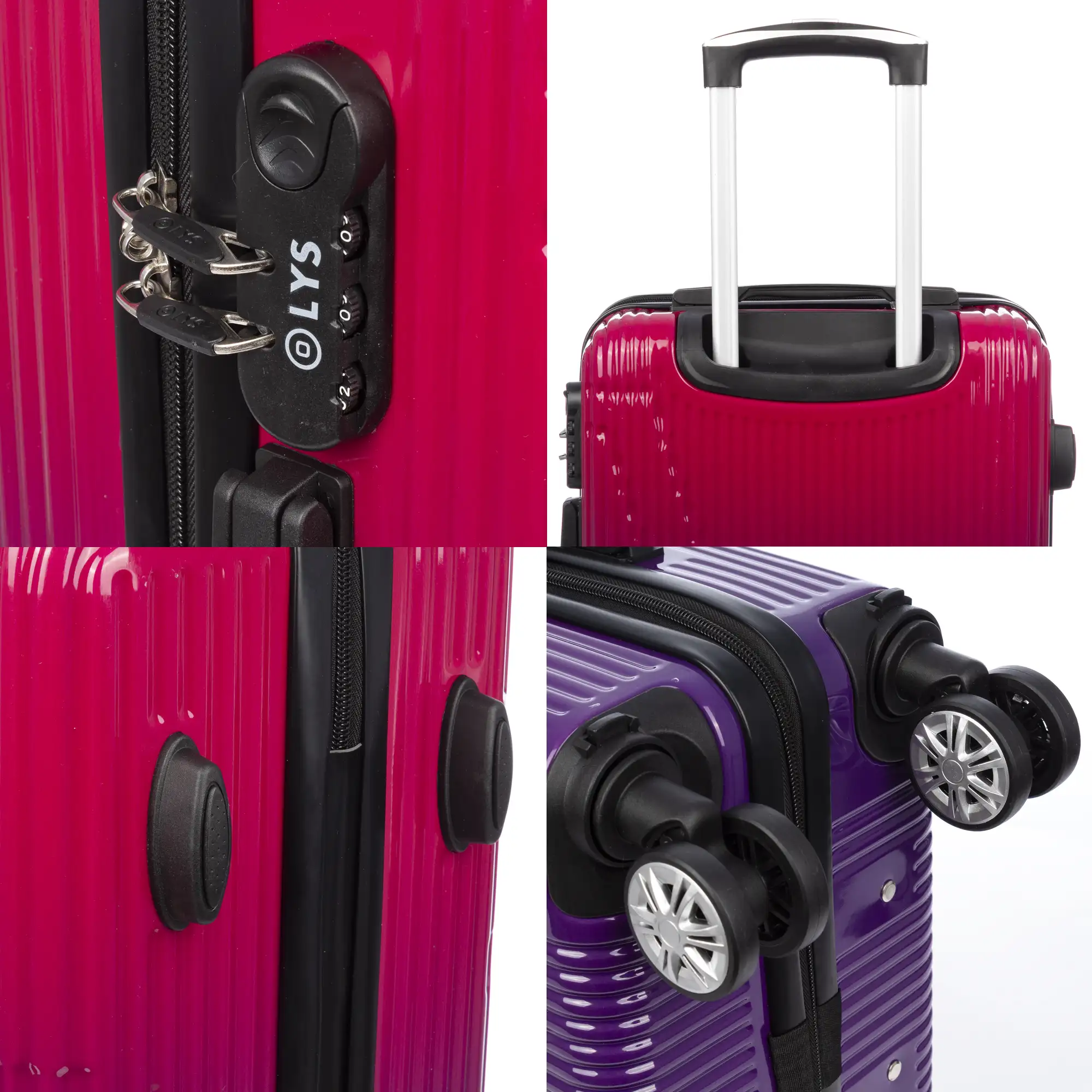 Maleta de cabina trolley de PP resistente a la rotura. Cerradura numérica, 4 ruedas dobles extraíbles y giratorias 360°.