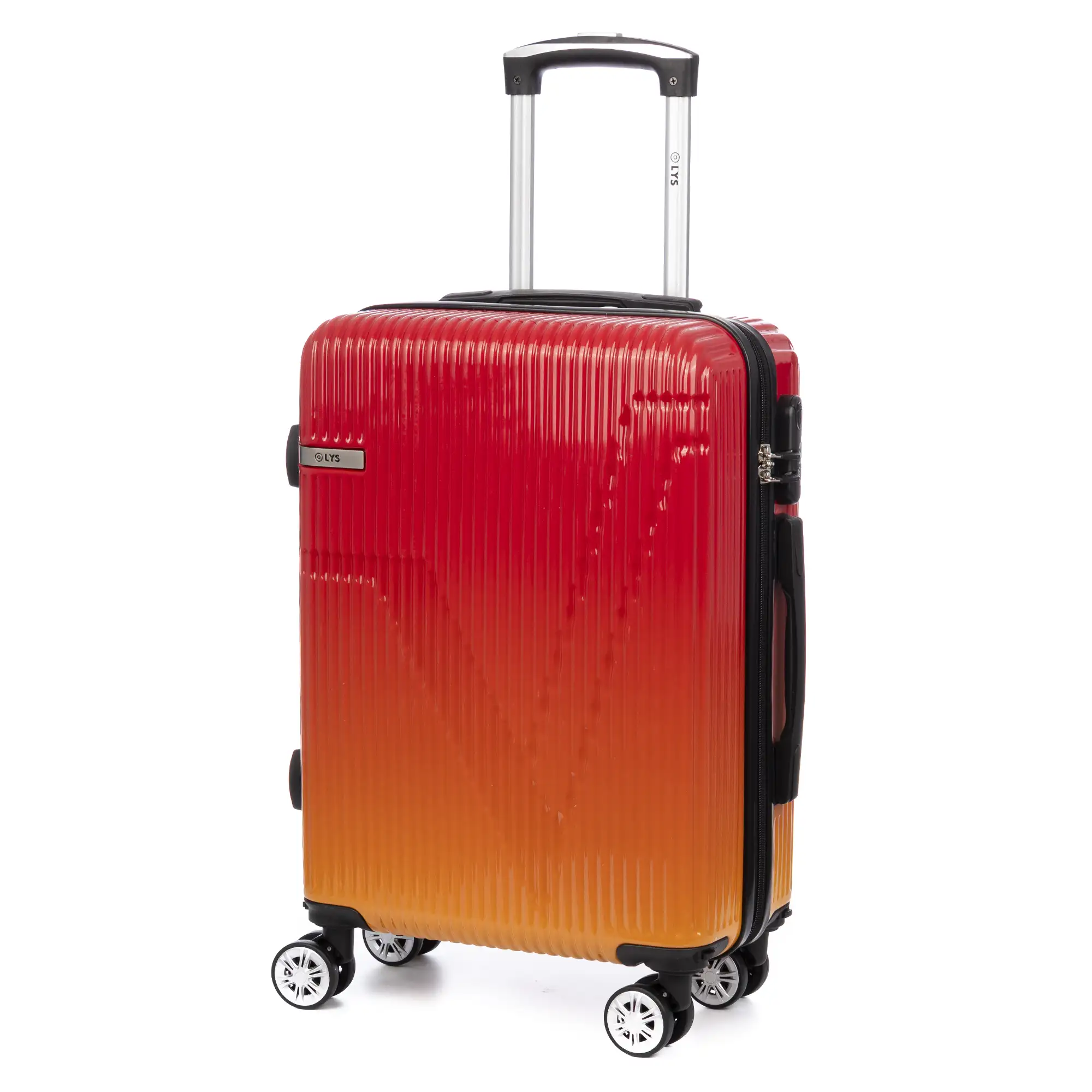 Maleta de cabina trolley de PP resistente a la rotura. Cerradura numérica, 4 ruedas dobles extraíbles y giratorias 360°.